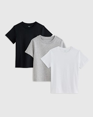 100% Organic Cotton Jersey Short Sleeve Tee 3-Pack