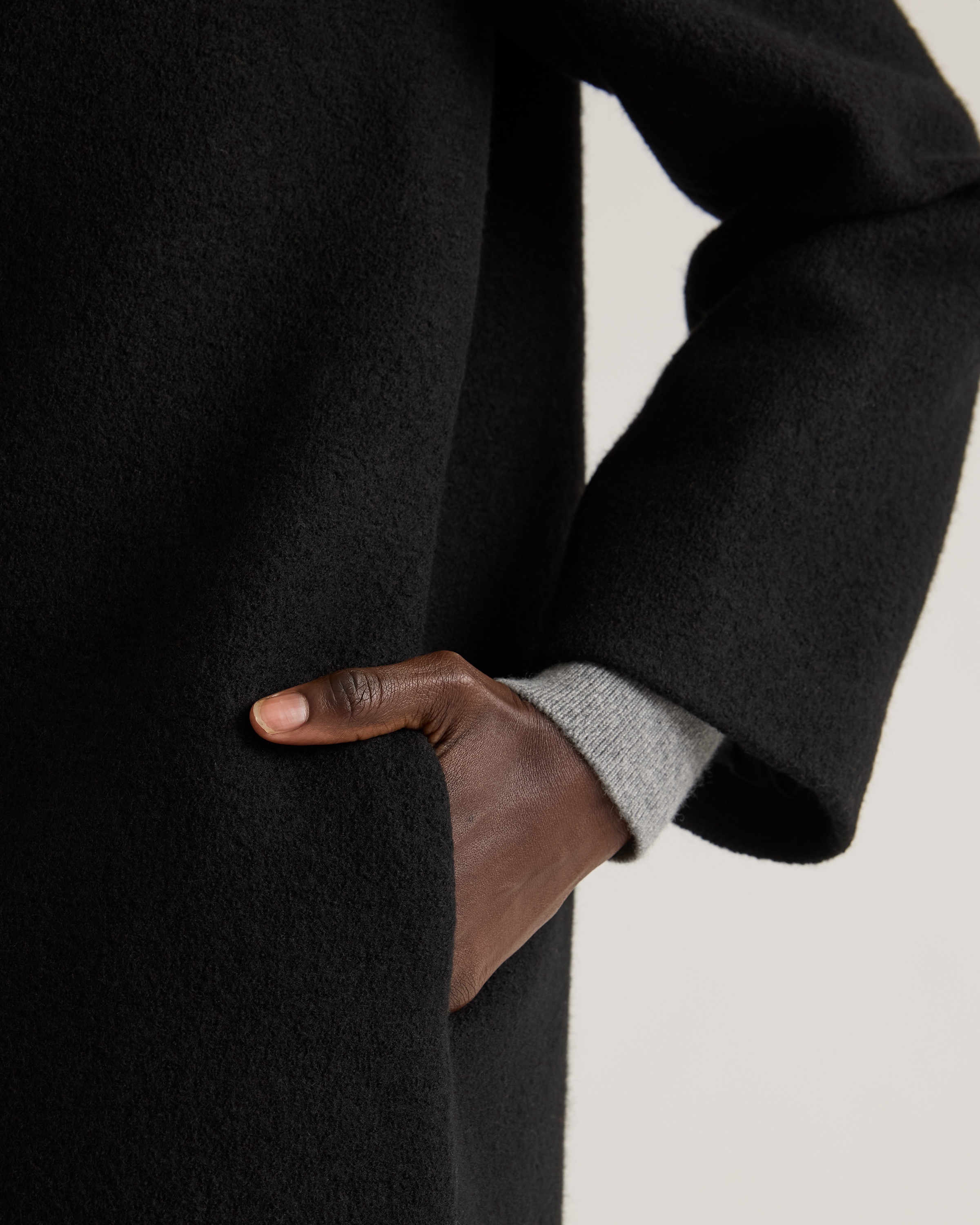 100% Merino Wool Shawl Collar Long Coat