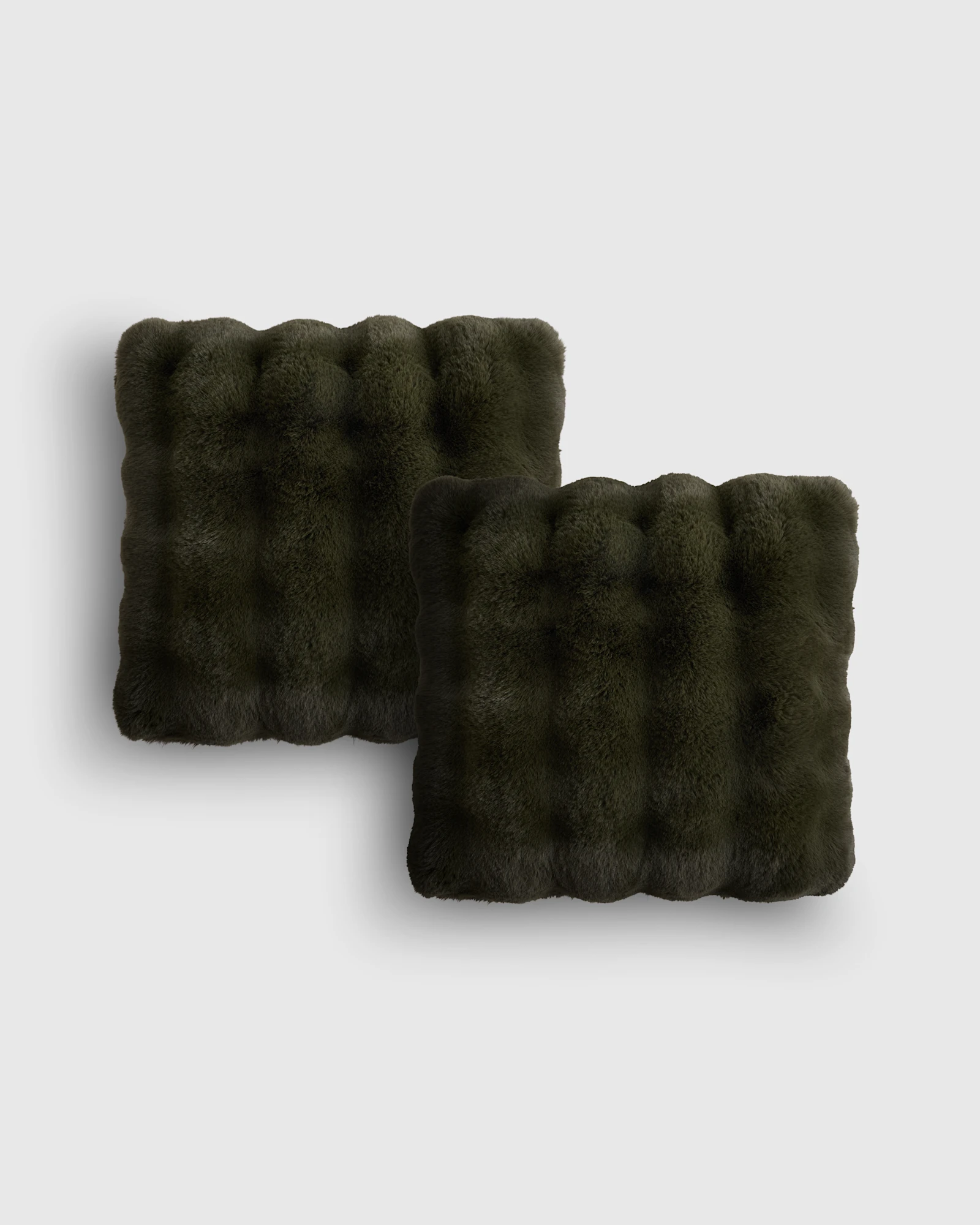 Ruched Faux Fur Pillow Cover (Set of 2)
