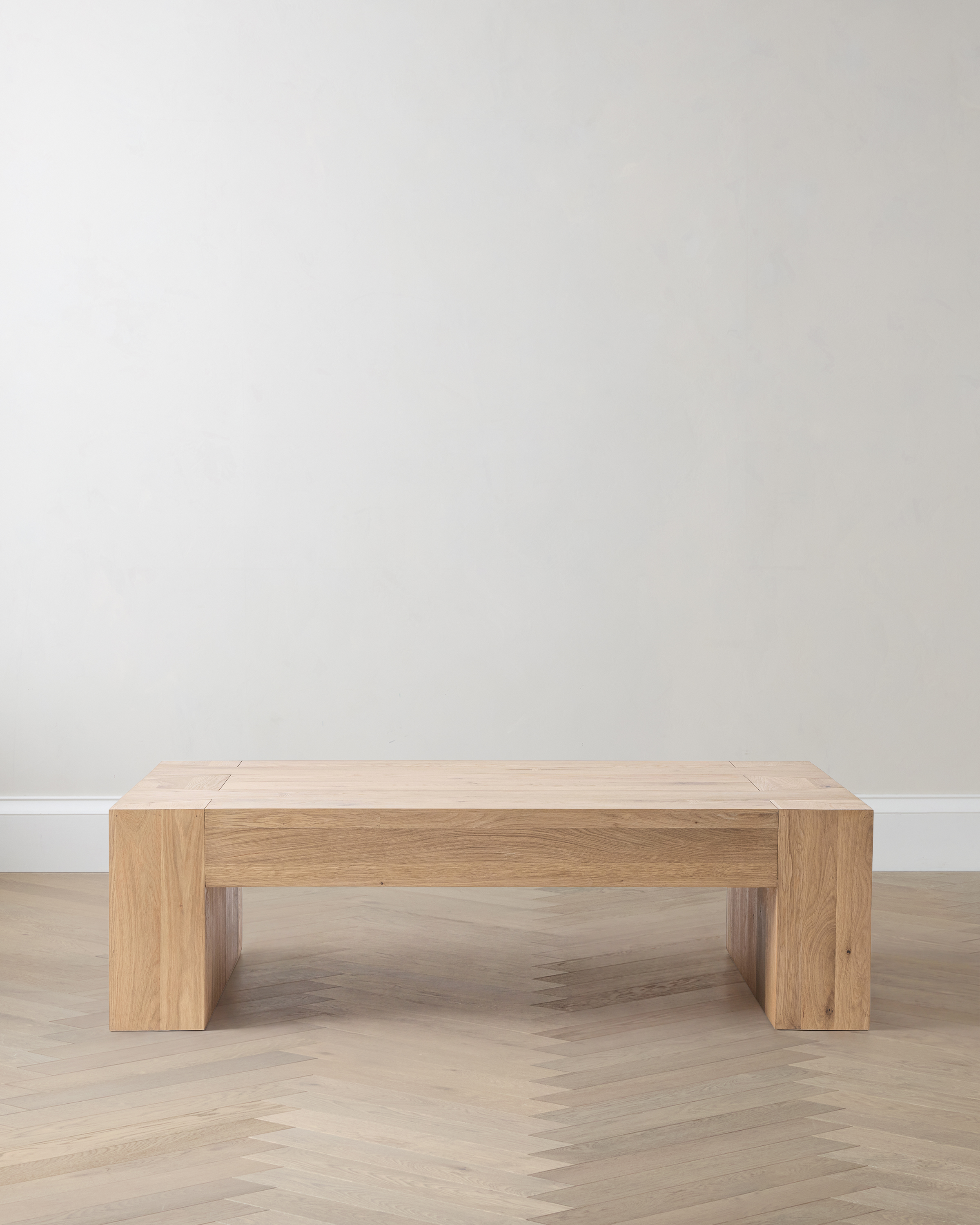 Weathered Oak Reclaimed Oak Waterfall Coffee Table