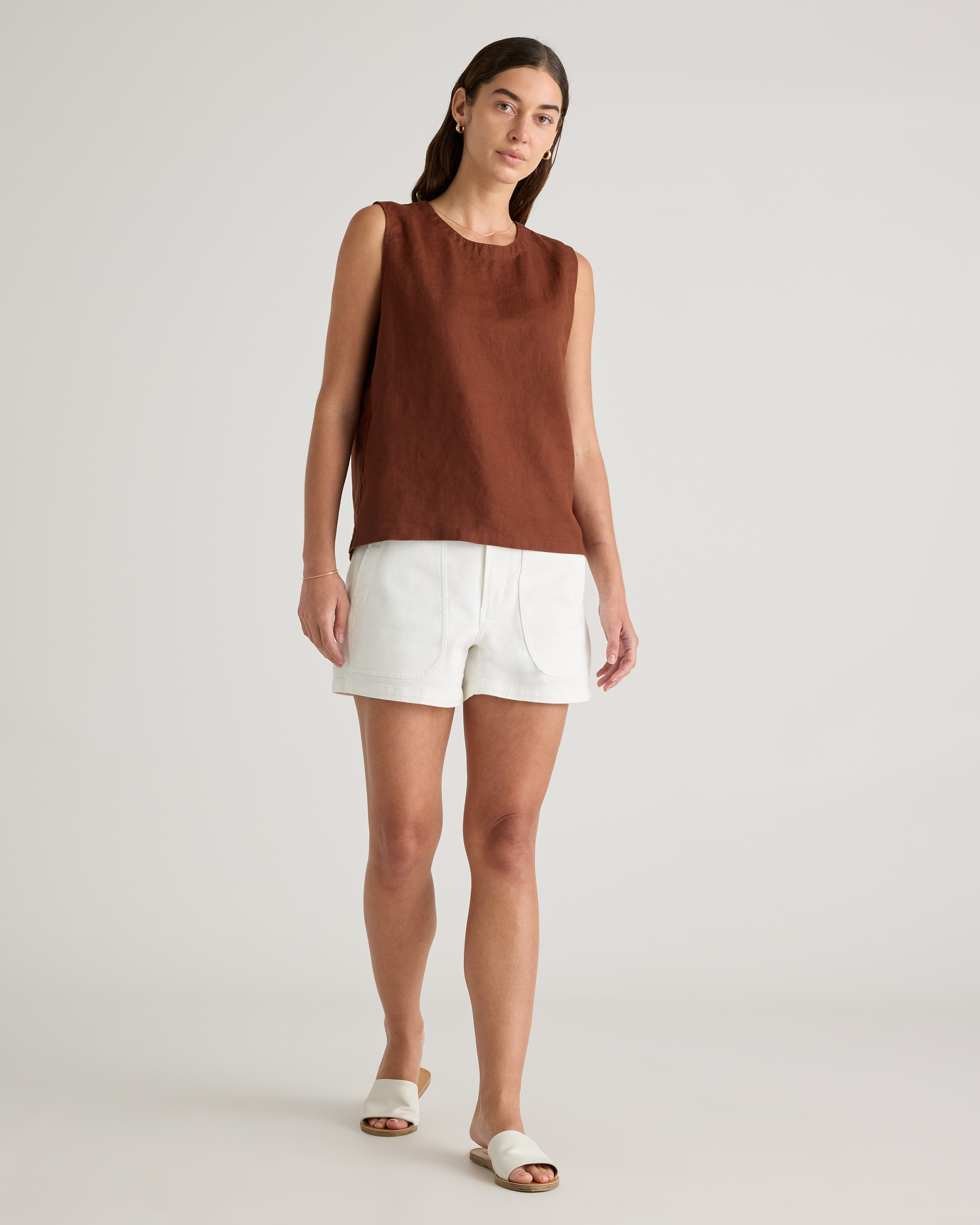 Organic Stretch Cotton Twill Utility Shorts