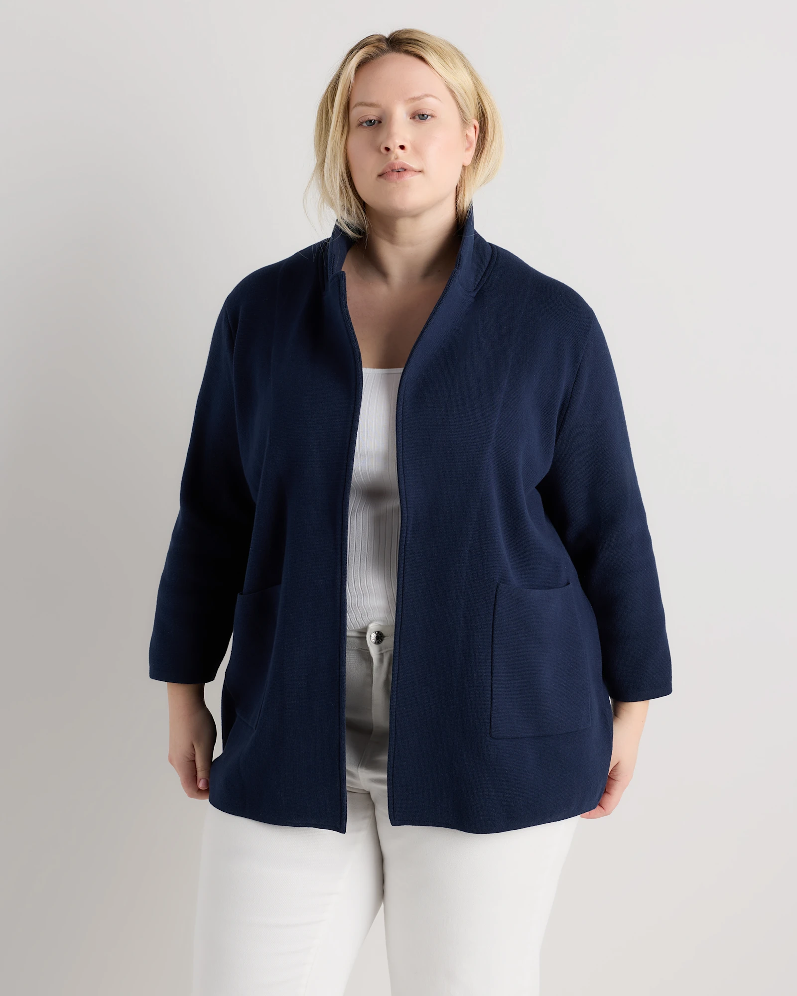 100% Organic Cotton Knit Blazer - Plus Size