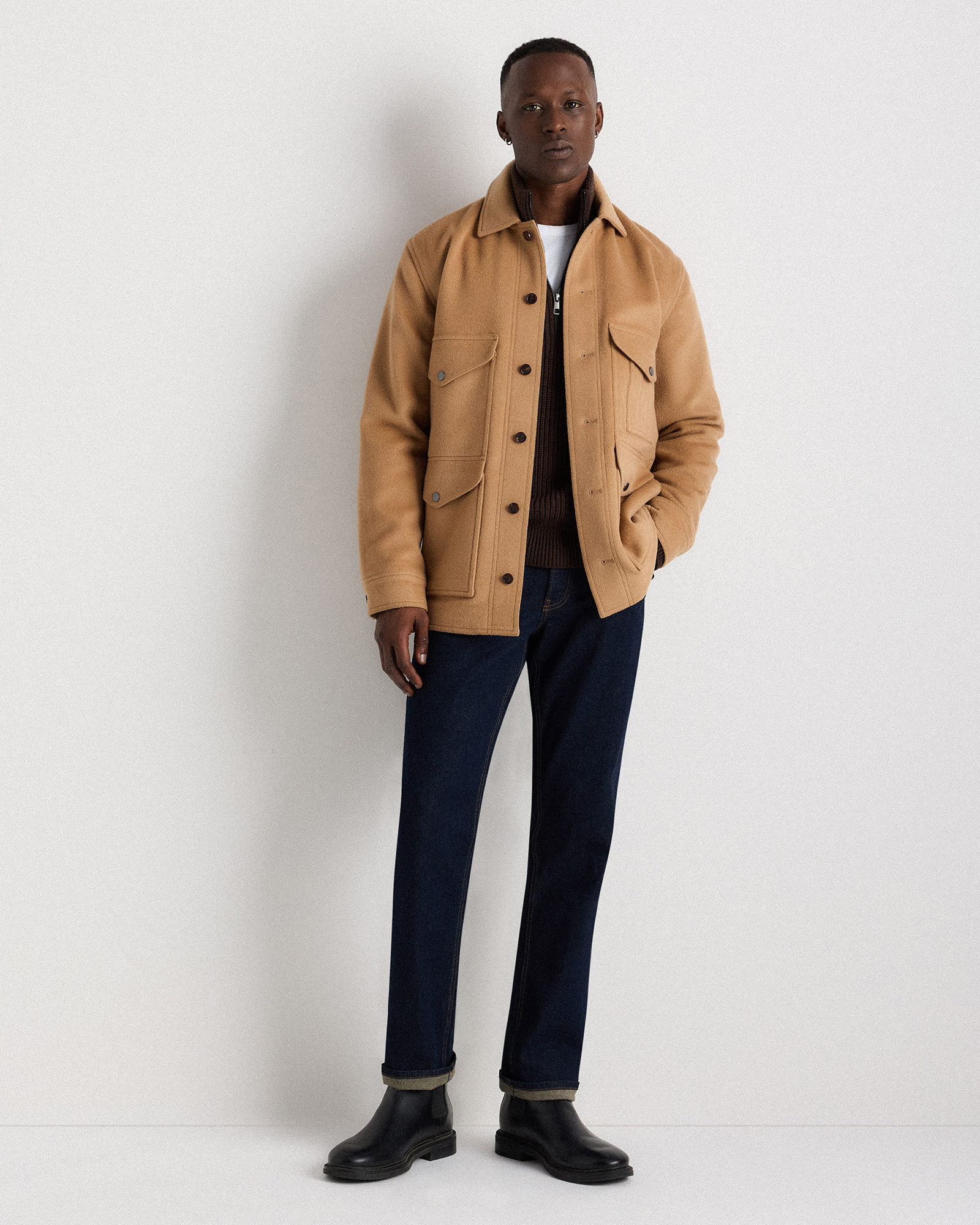 Wool Cashmere Field Jacket in Caramel