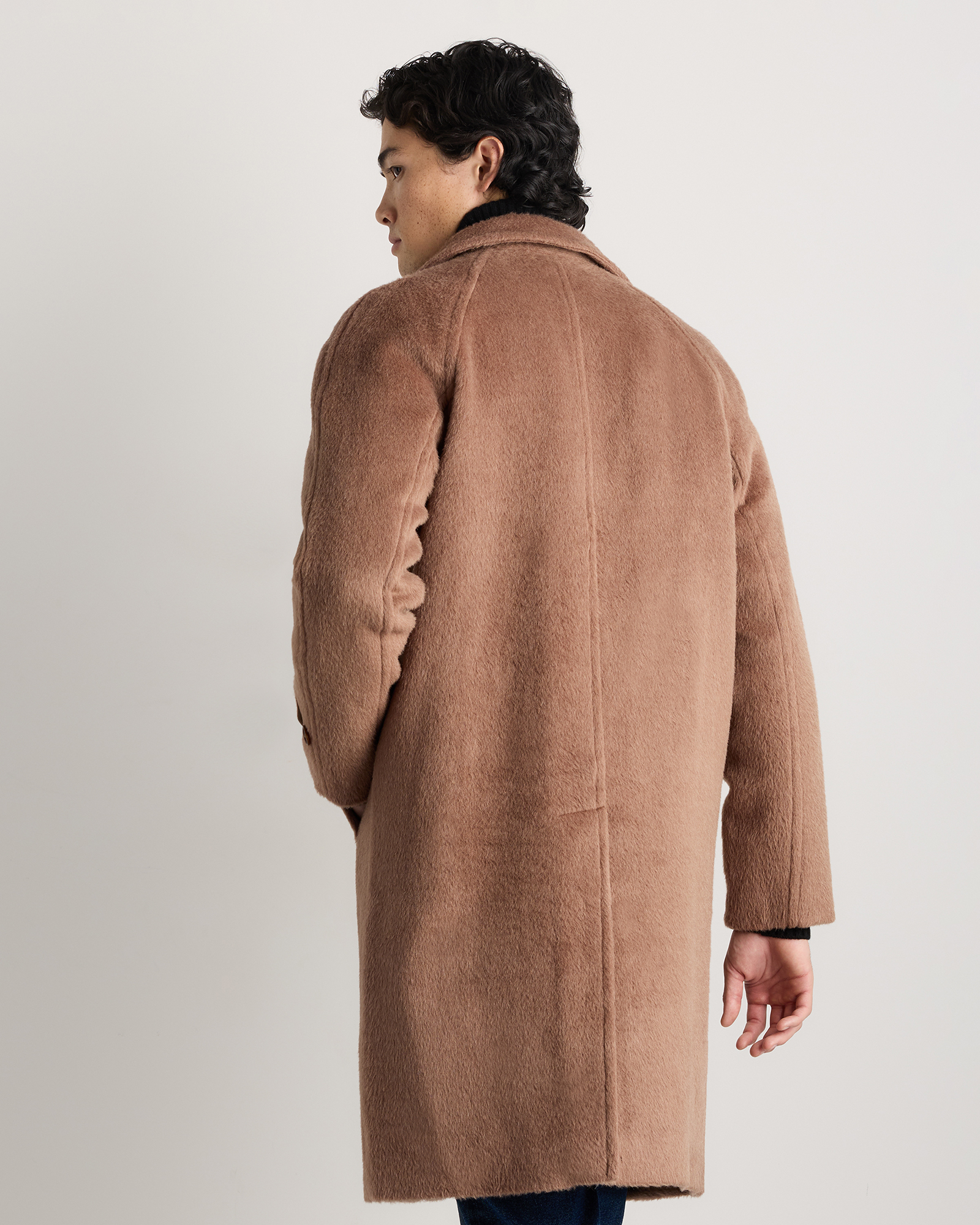 Alpaca-Wool Overcoat in Rustic Brown
