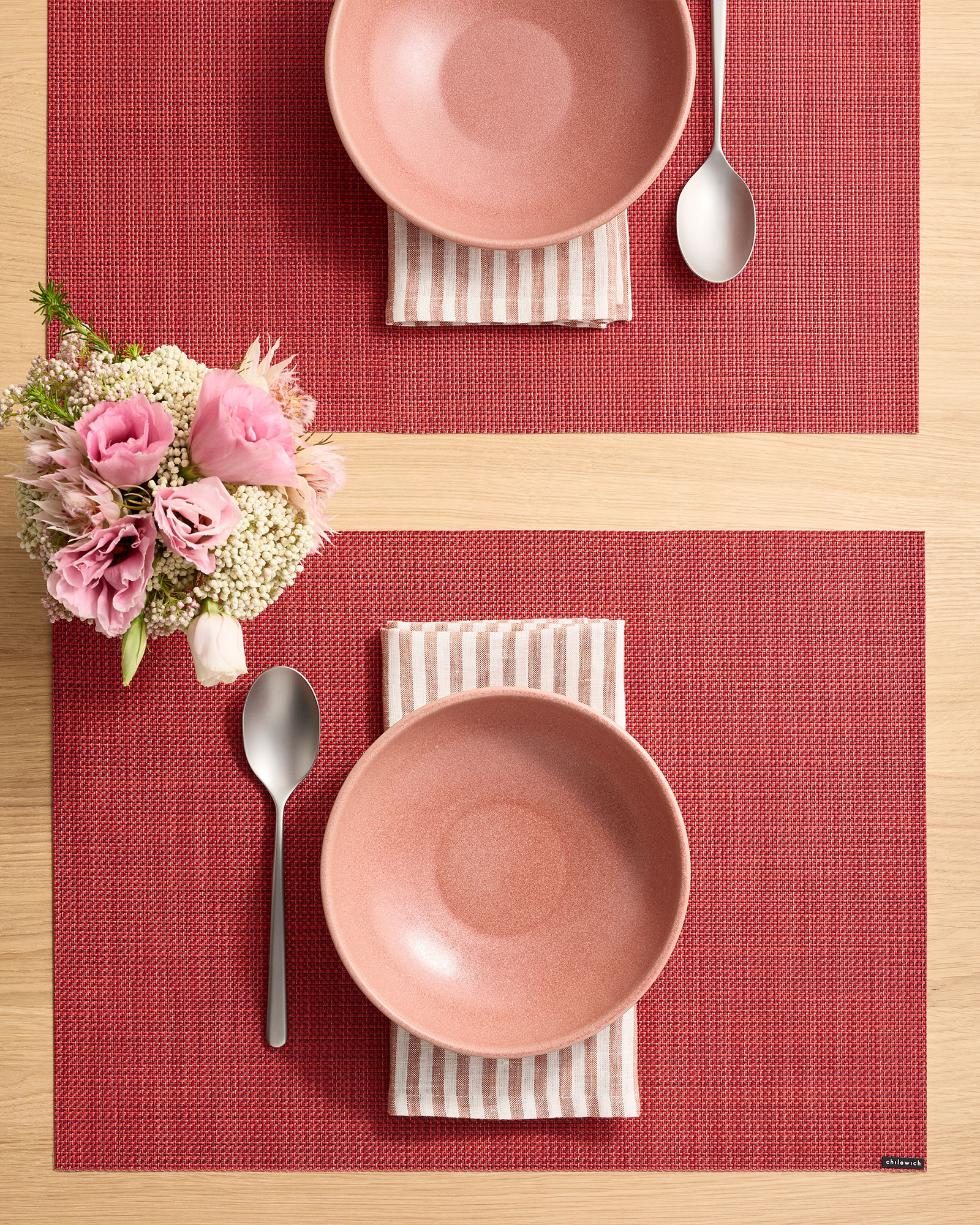 Chilewich Easy-Care Mini Basketweave Rectangular Placemats, Set of