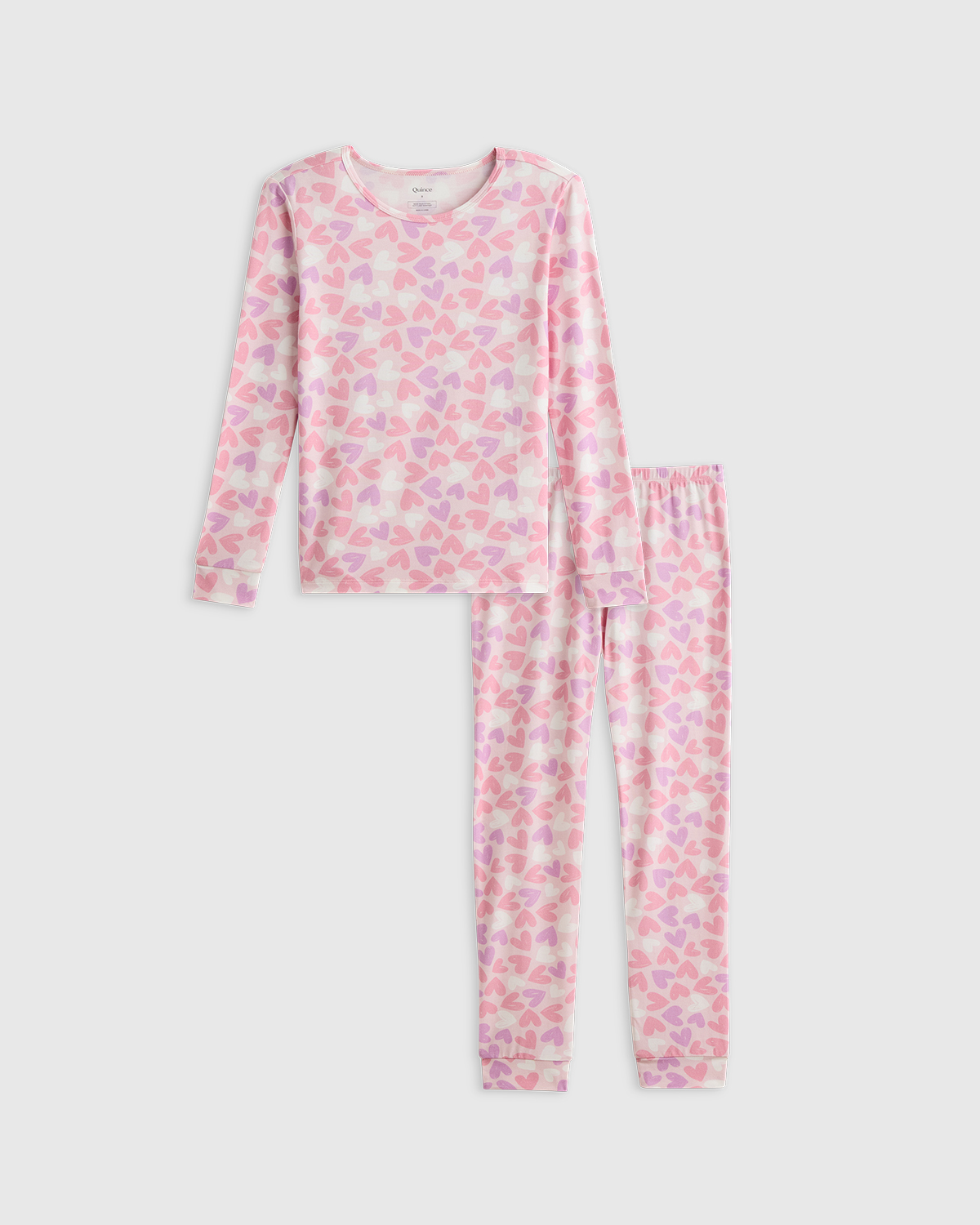 Lavender Hearts Bamboo Long Sleeve and Pant Pajama Set