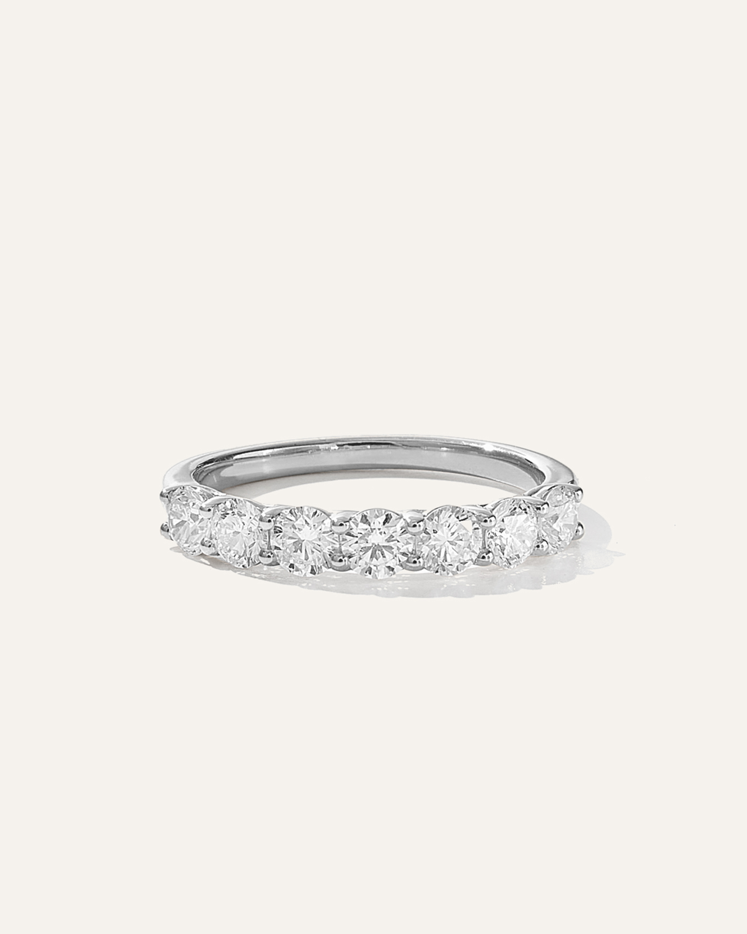 White Gold Lab Grown Diamond Round Seven Stone Band