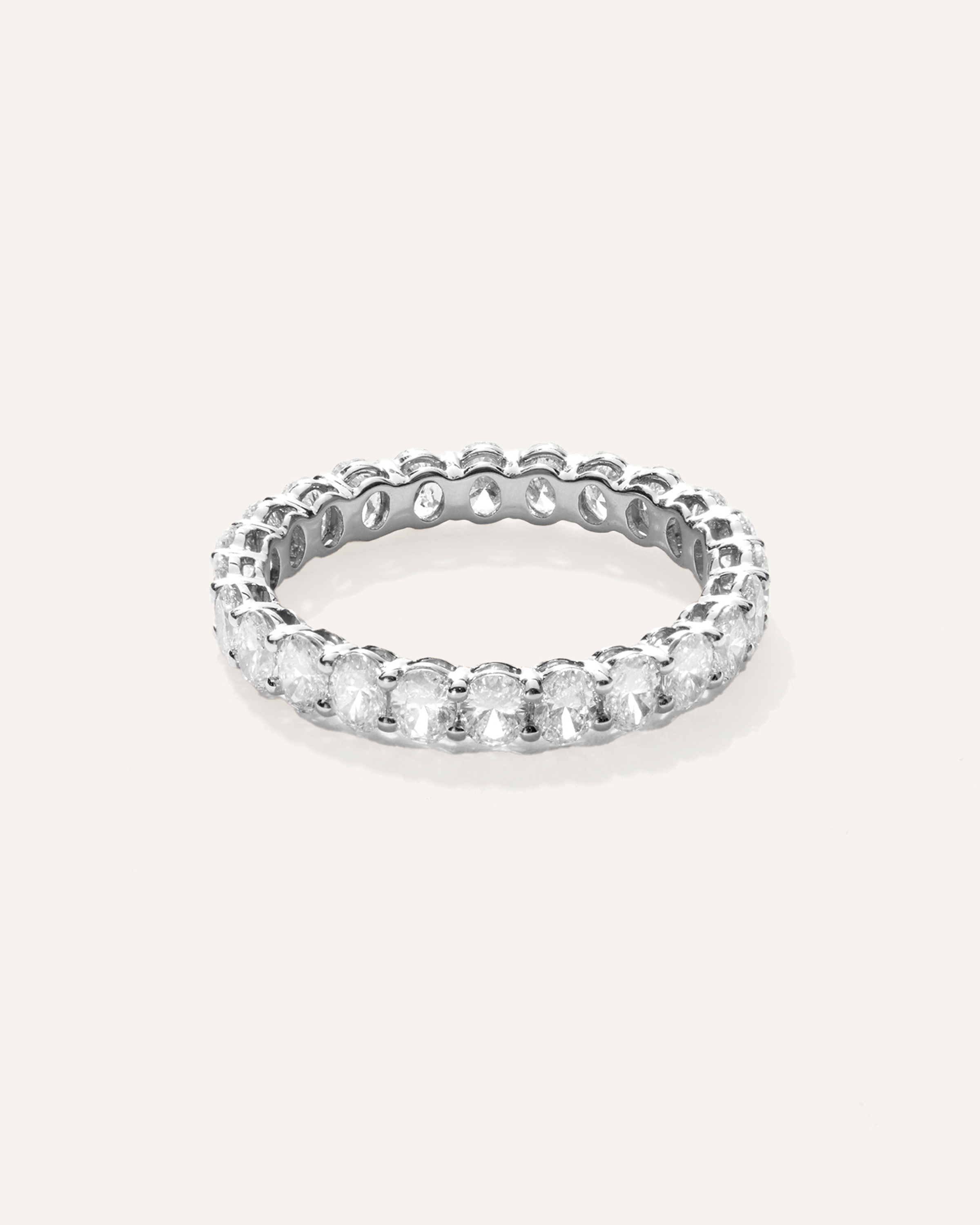 White Gold Lab Grown Diamond Oval Eternity Band