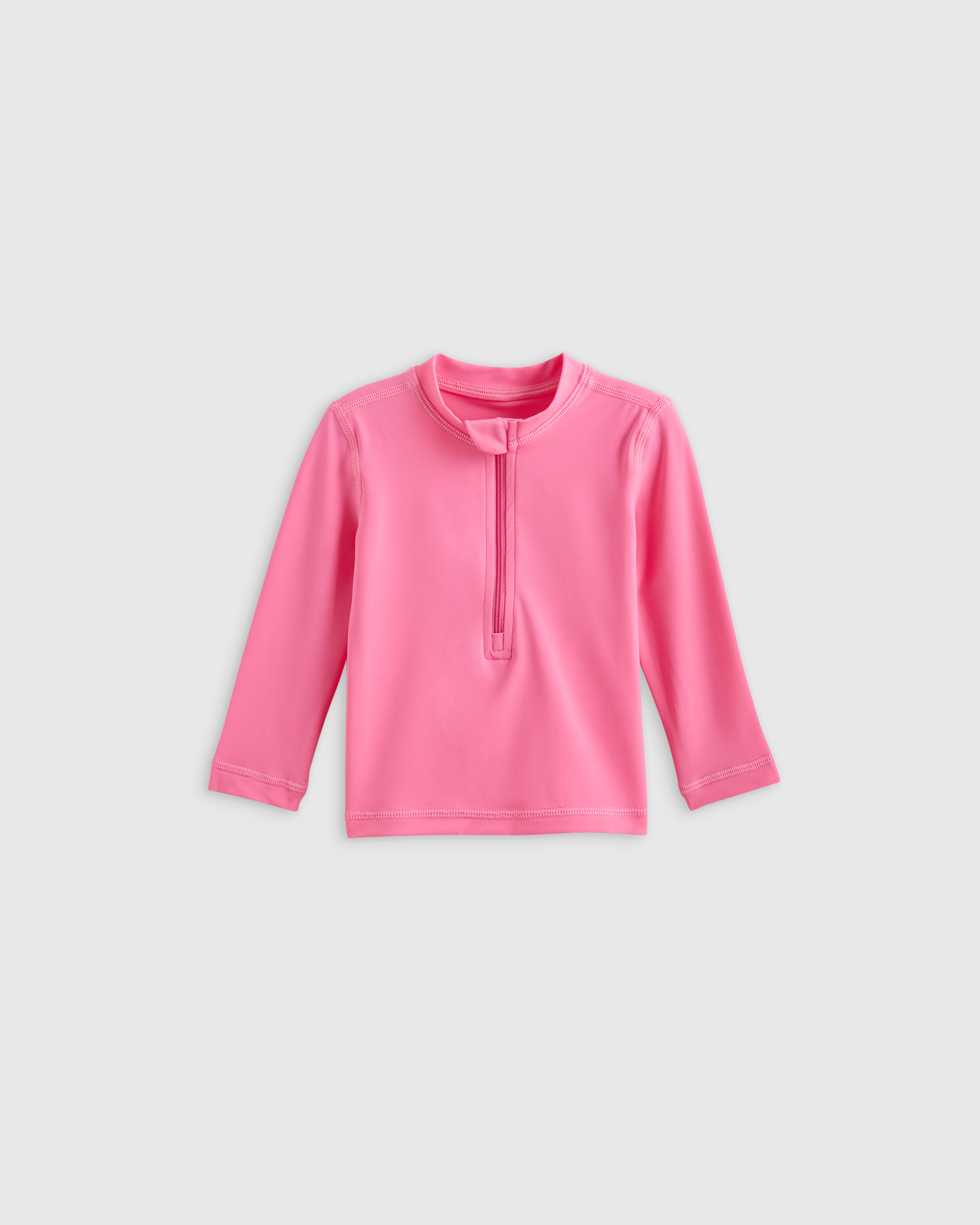 Watermelon Pink Long Sleeve Zip-Up Rash Guard 
