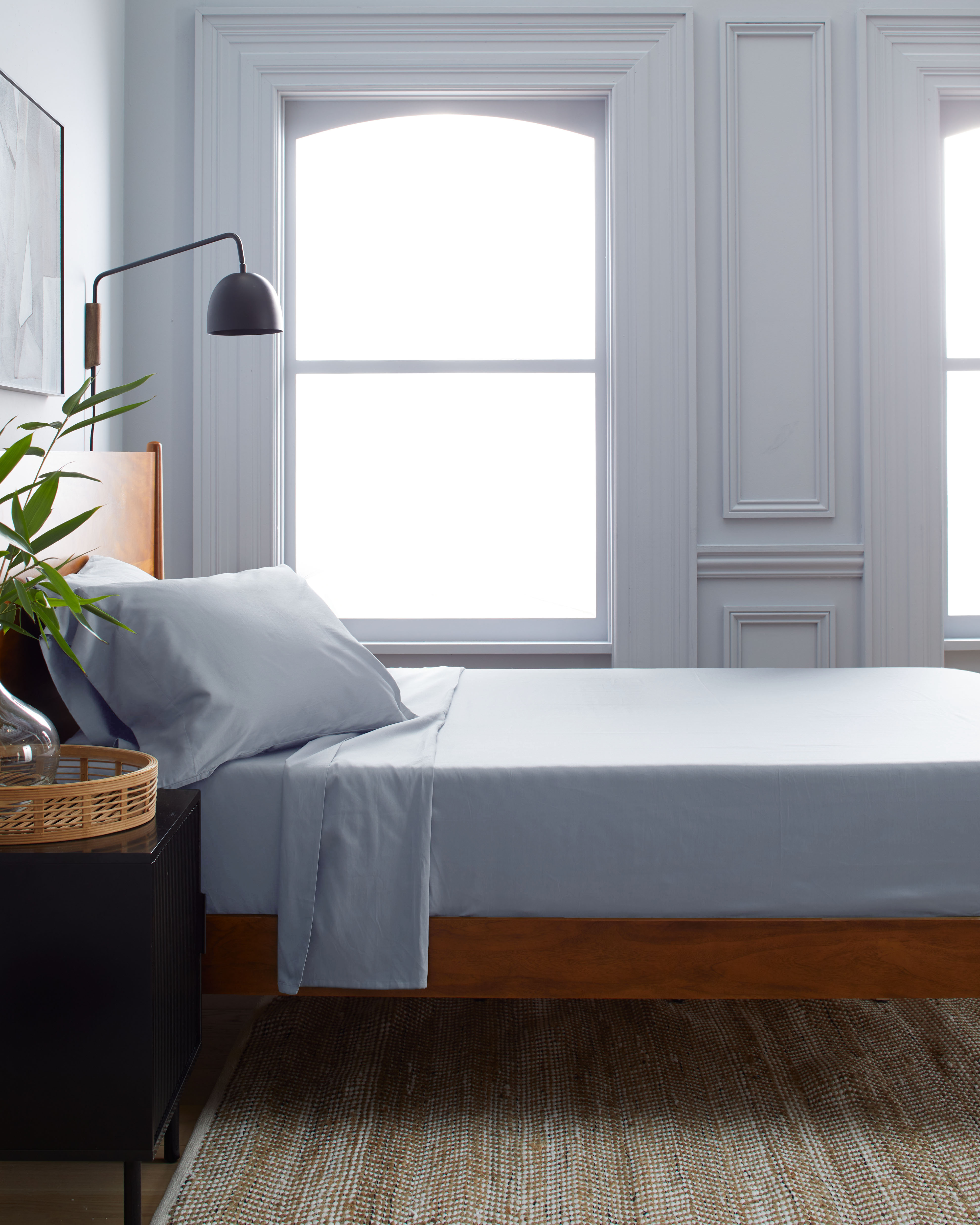 Luxury Organic Sateen Sheet Set - Light Blue, Queen
