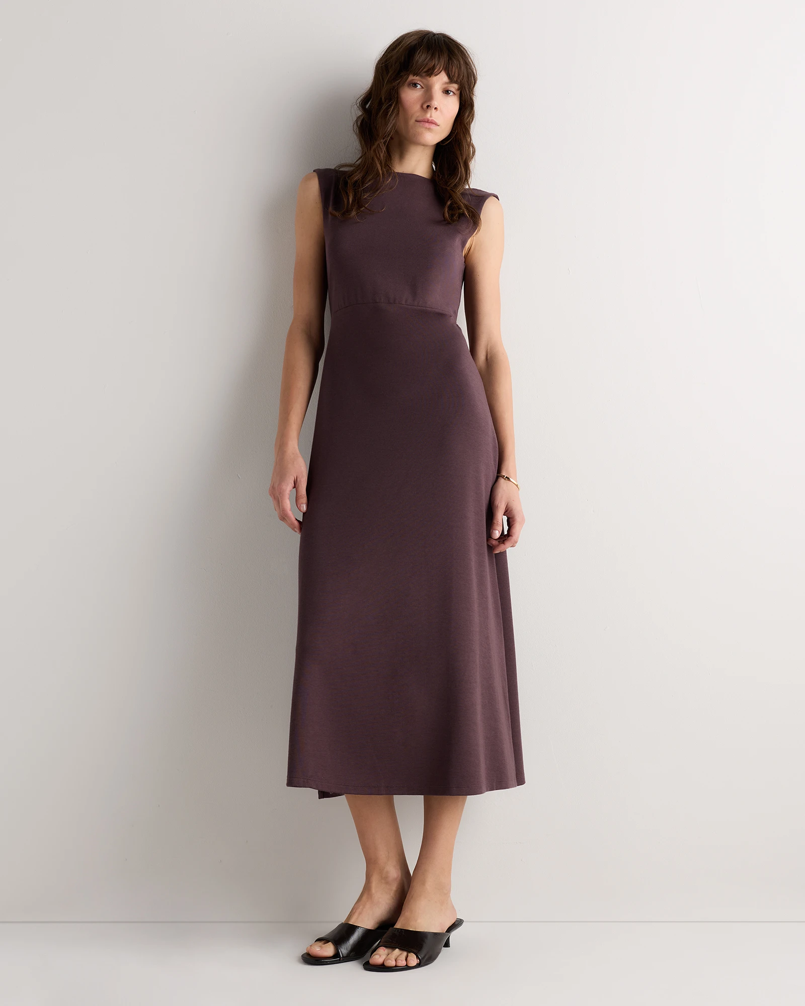 Tencel Modal Knit Boatneck Maxi Dress