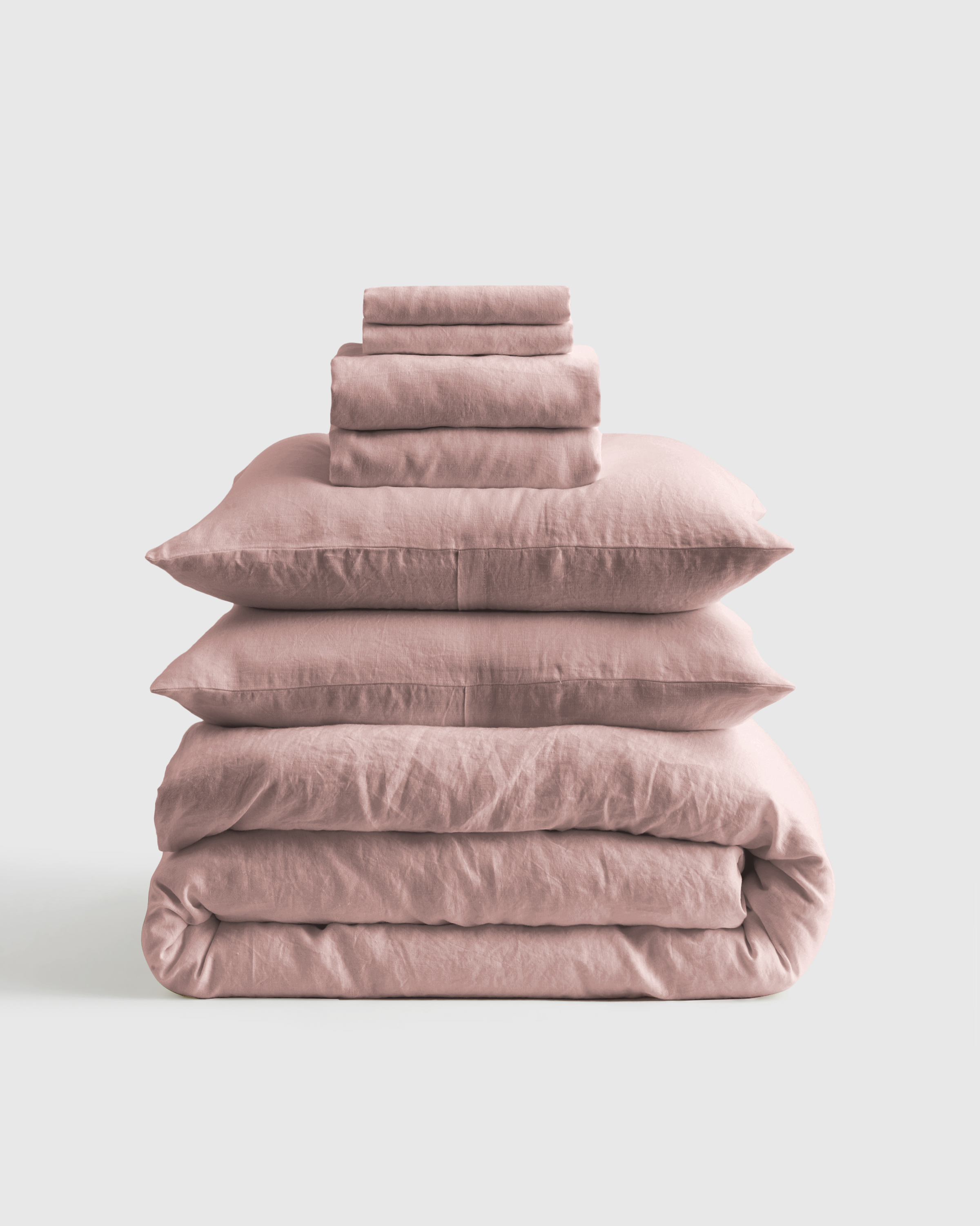Dusty Mauve European Linen Deluxe Bedding Bundle