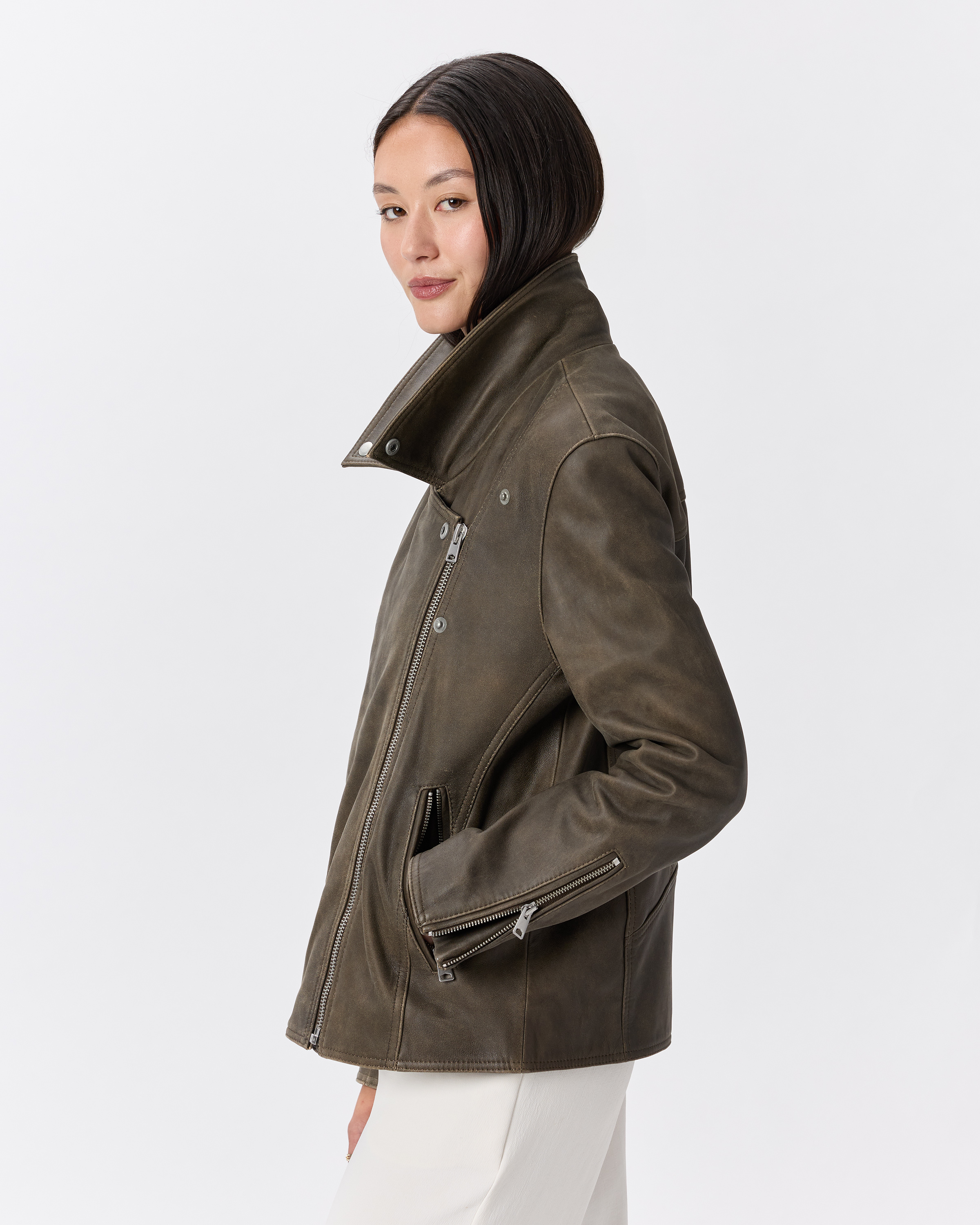 100% Leather Oversized Biker Jacket