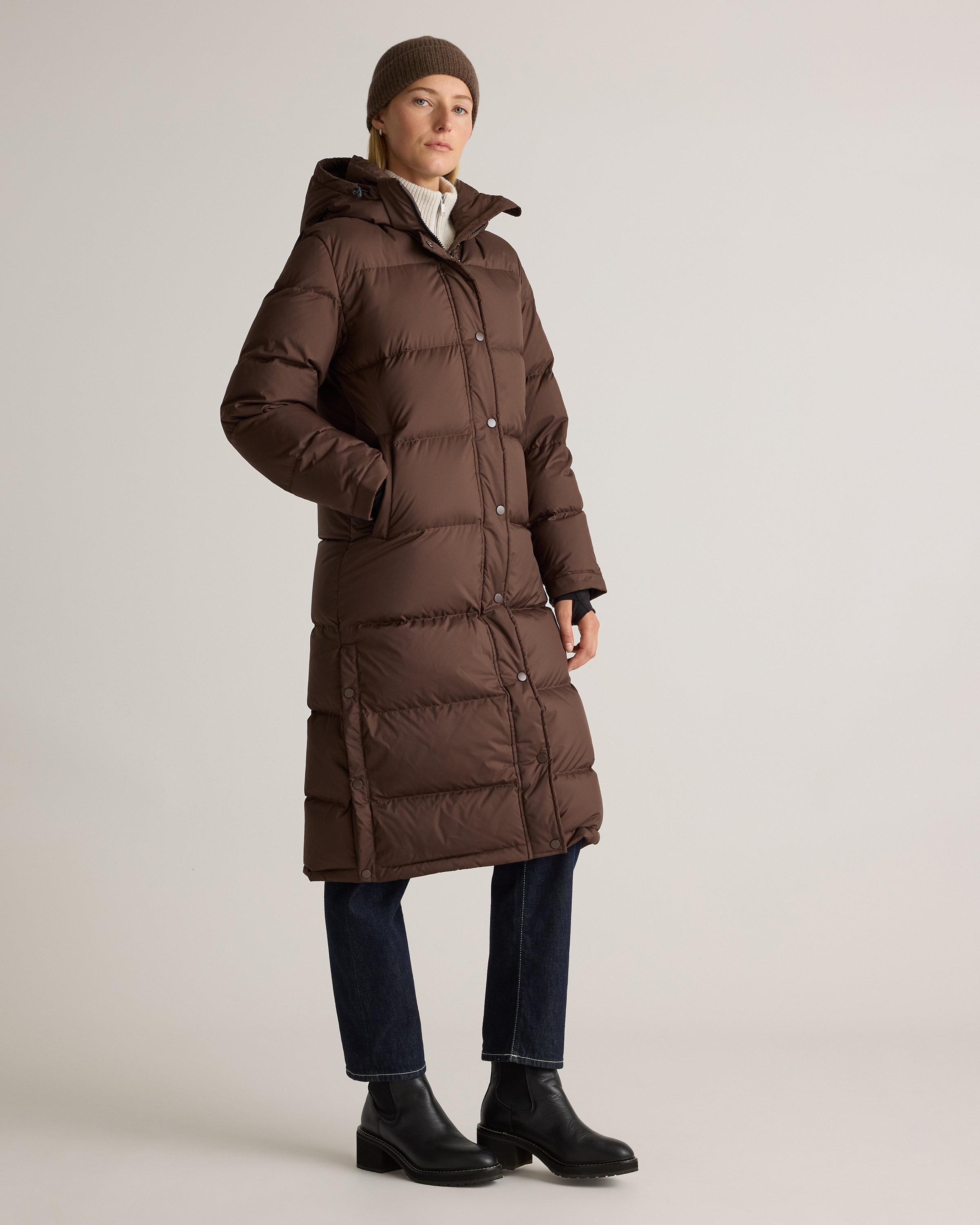 【MOUSSY】REVERSIBLE PUFFER LONG COAT【美品】 Women's Long Maxi Down Coat with Removable Hood Winter Warm