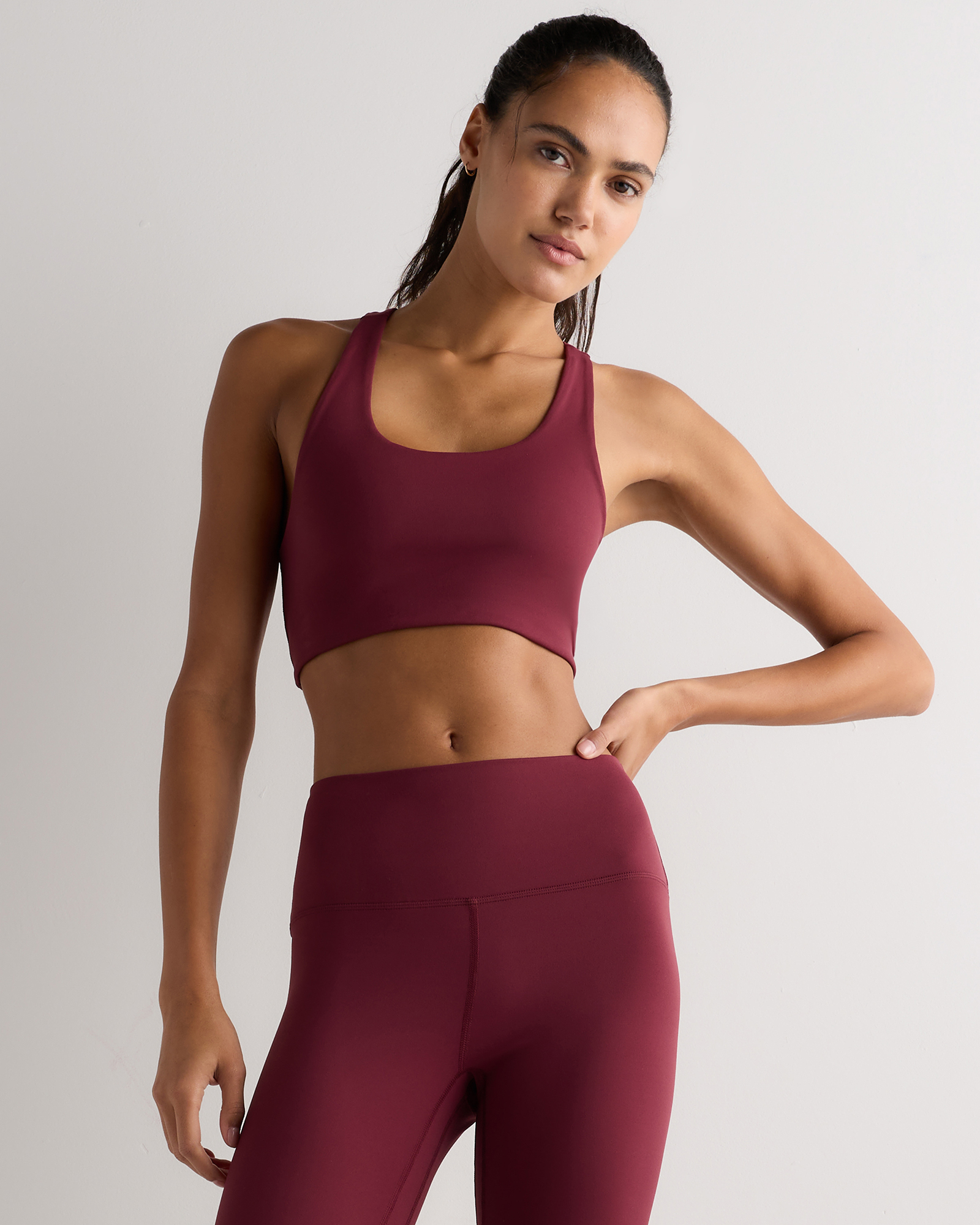Burgundy Red Ultra-Form Scoop Neck Longline Bra