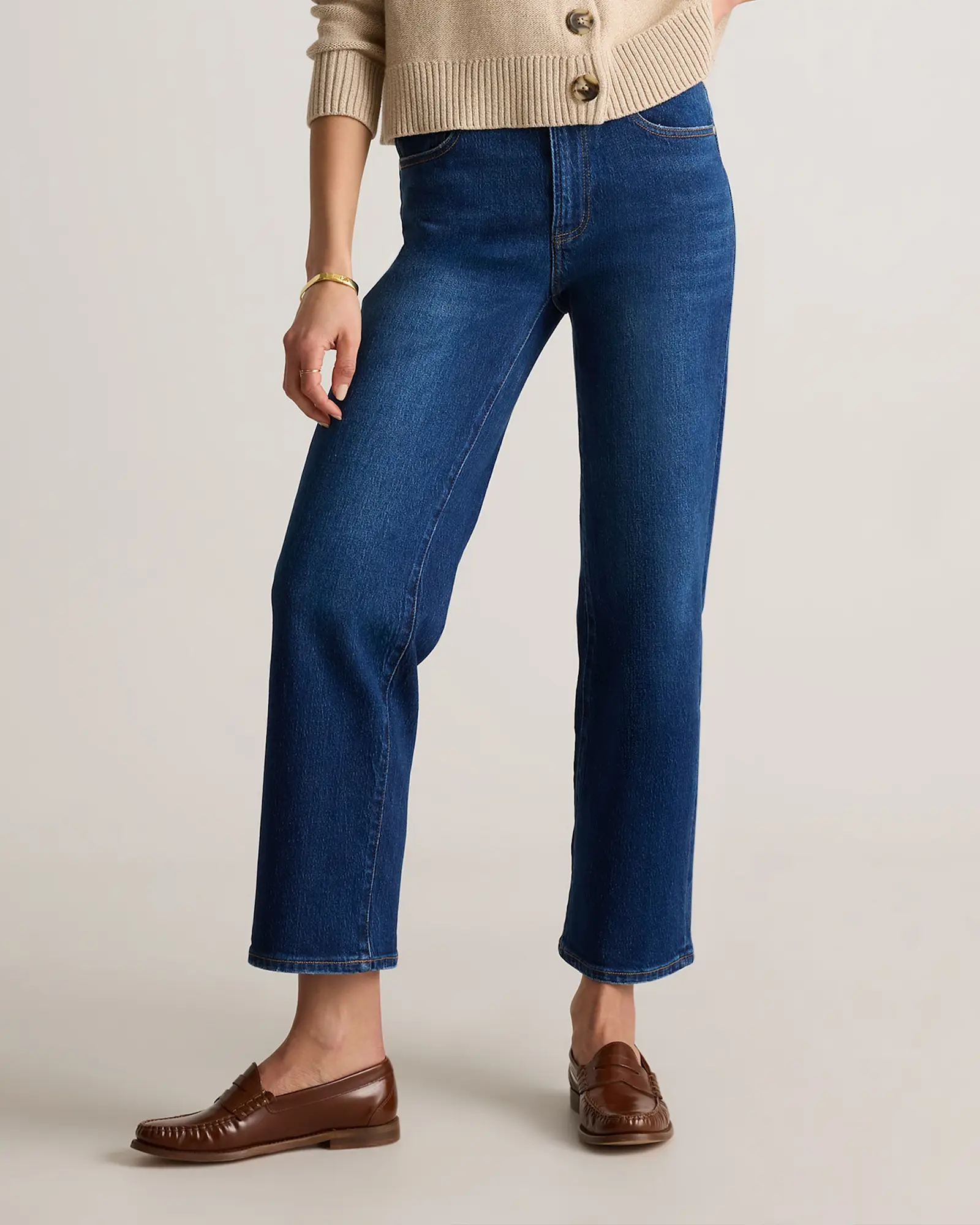 Cropped Straight-Leg Denim
