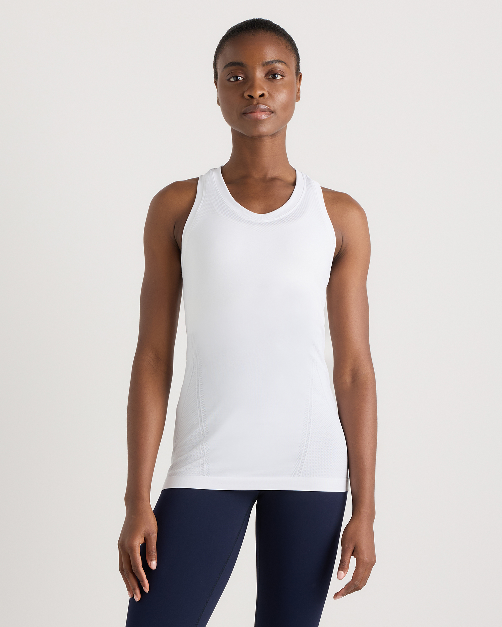 Classic White Seamless Racerback Tank