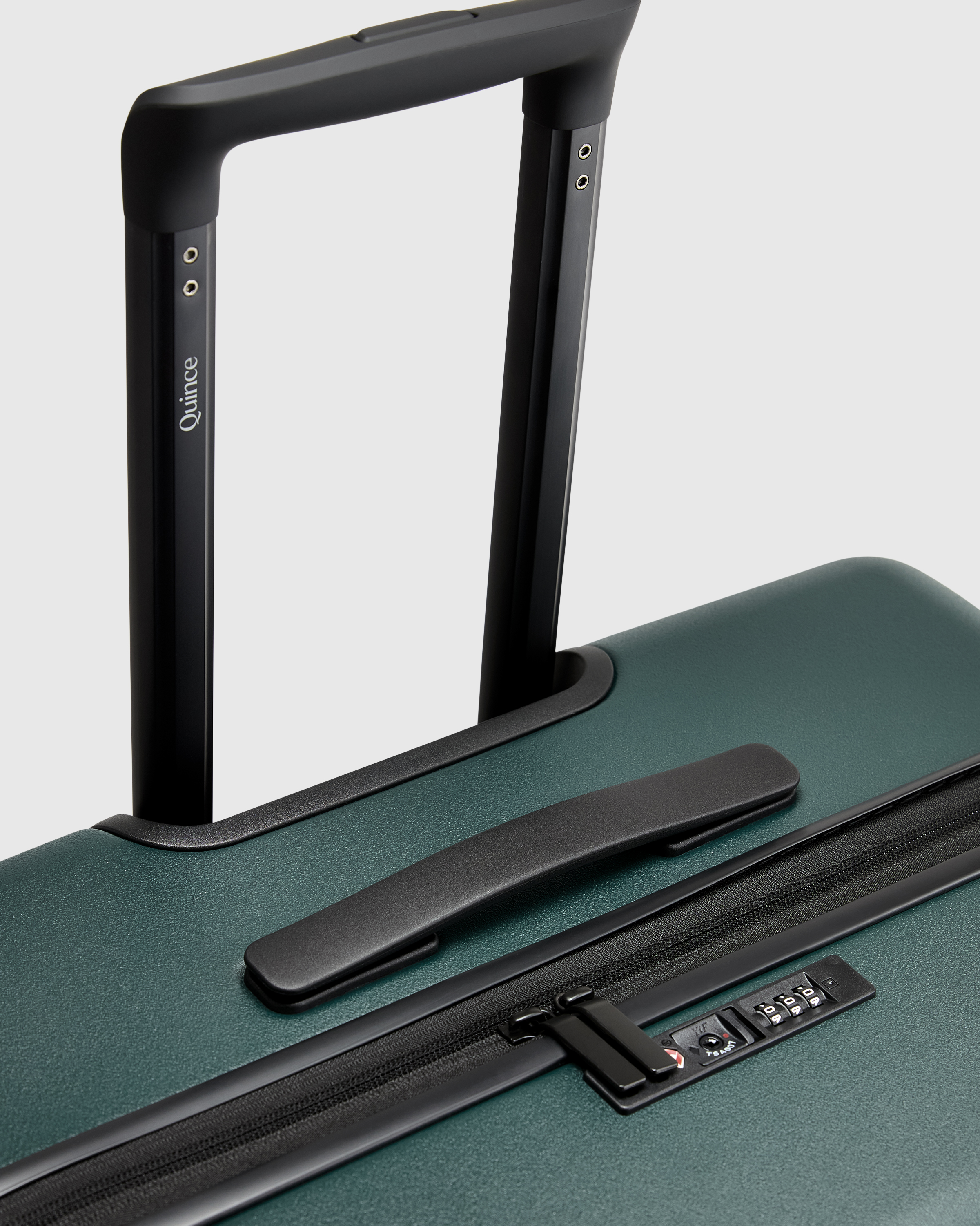 Expandable Large Check-In Suitcase in Dark Green