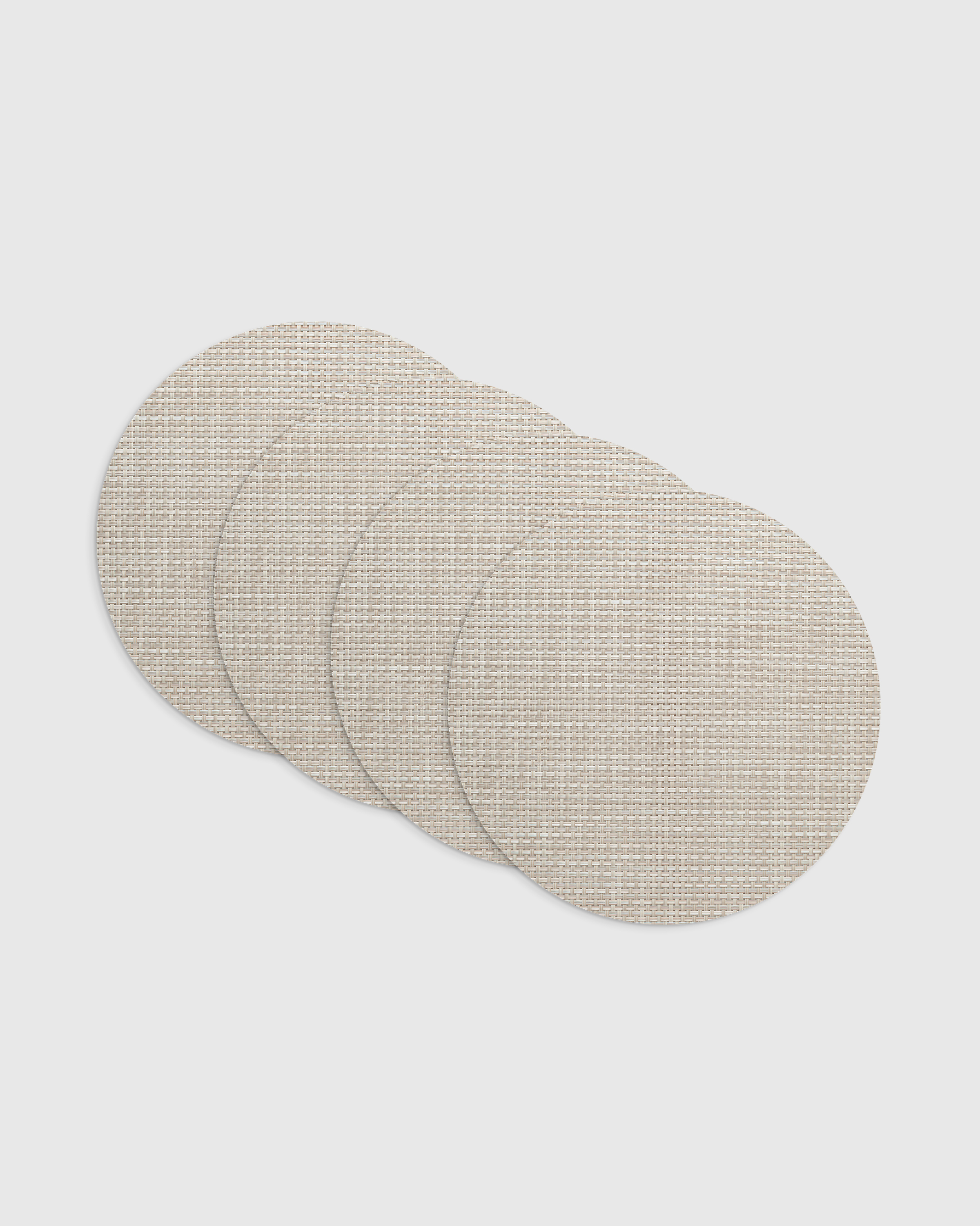 Khaki Basketweave Easy-Care Round Placemat, Set of 4 by Chilewich