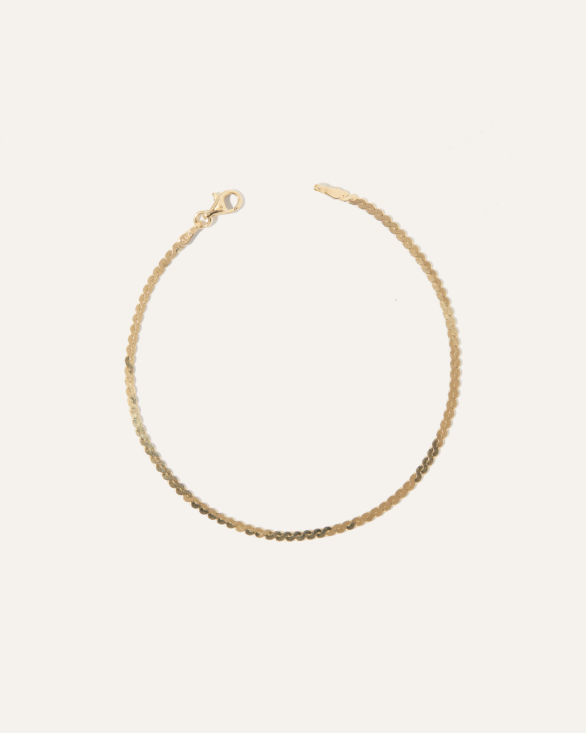 14K Gold Serpentine Chain Bracelet