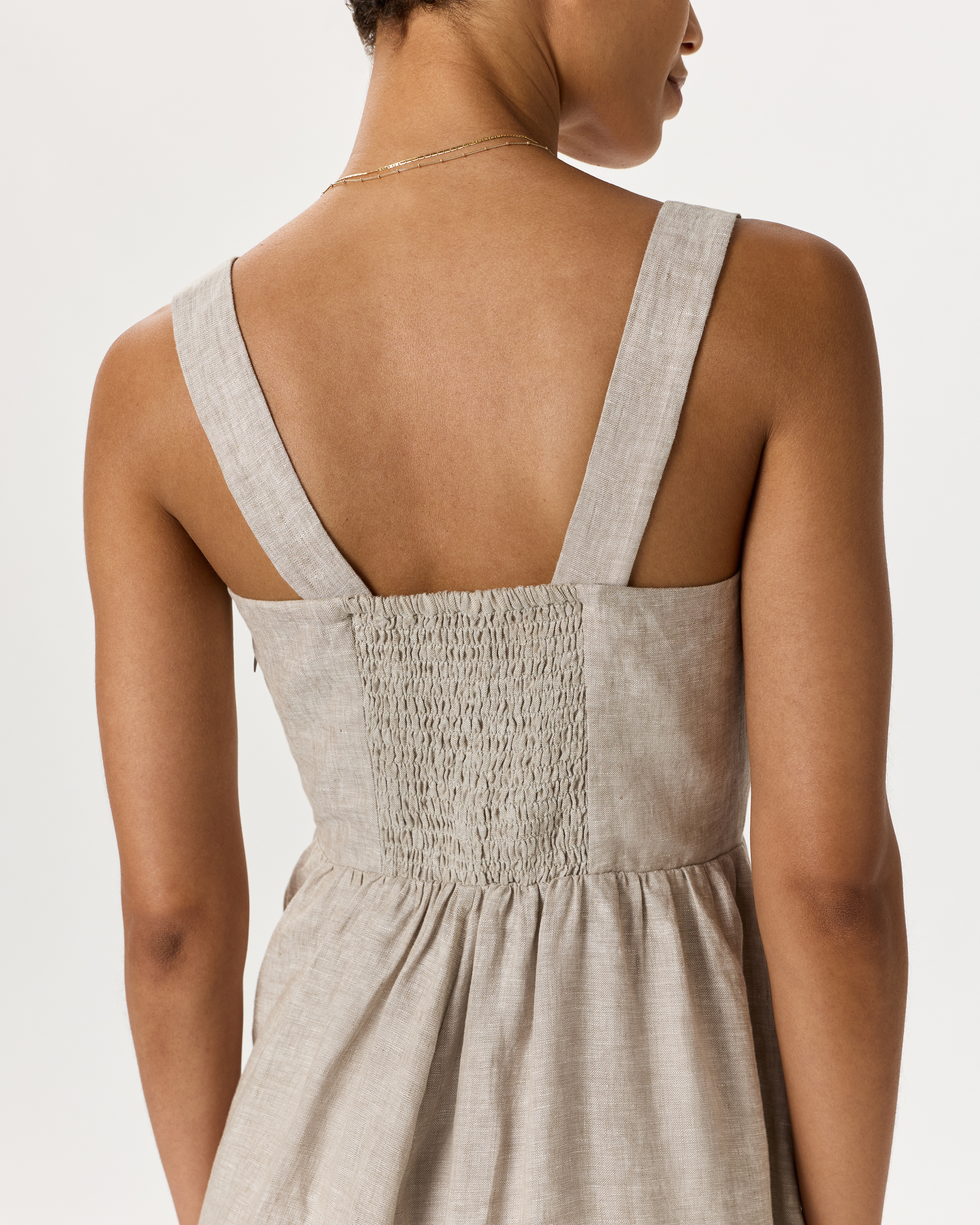 chinese dress ladies Stonewashed Linen Women Dress Lucia