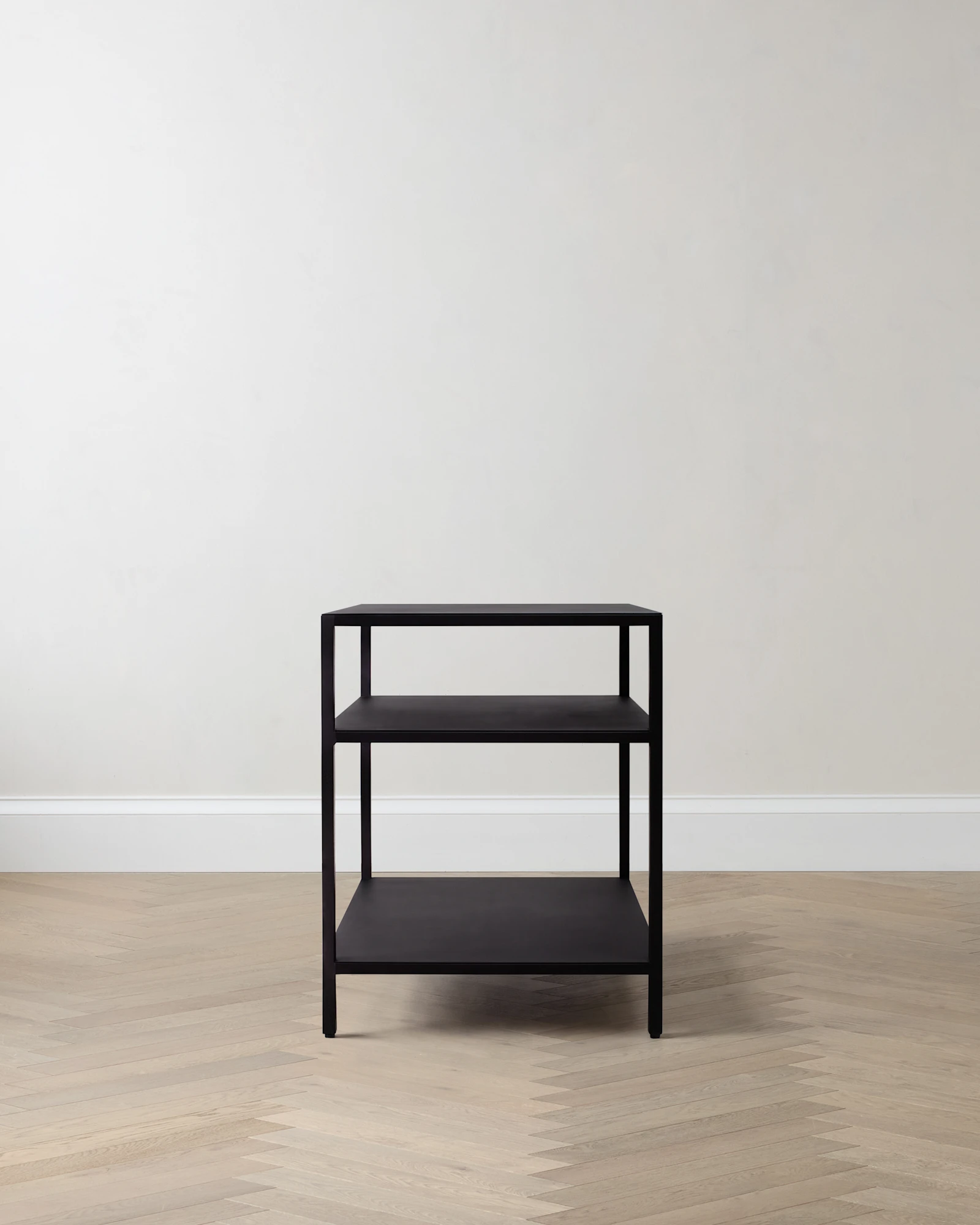Powder-Coated Steel End Table in Black