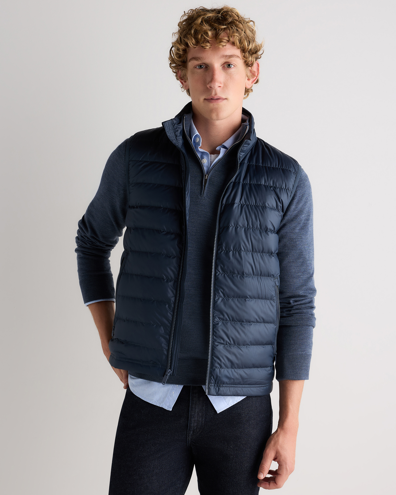 Atlas Navy Lightweight Down Packable Puffer Vest