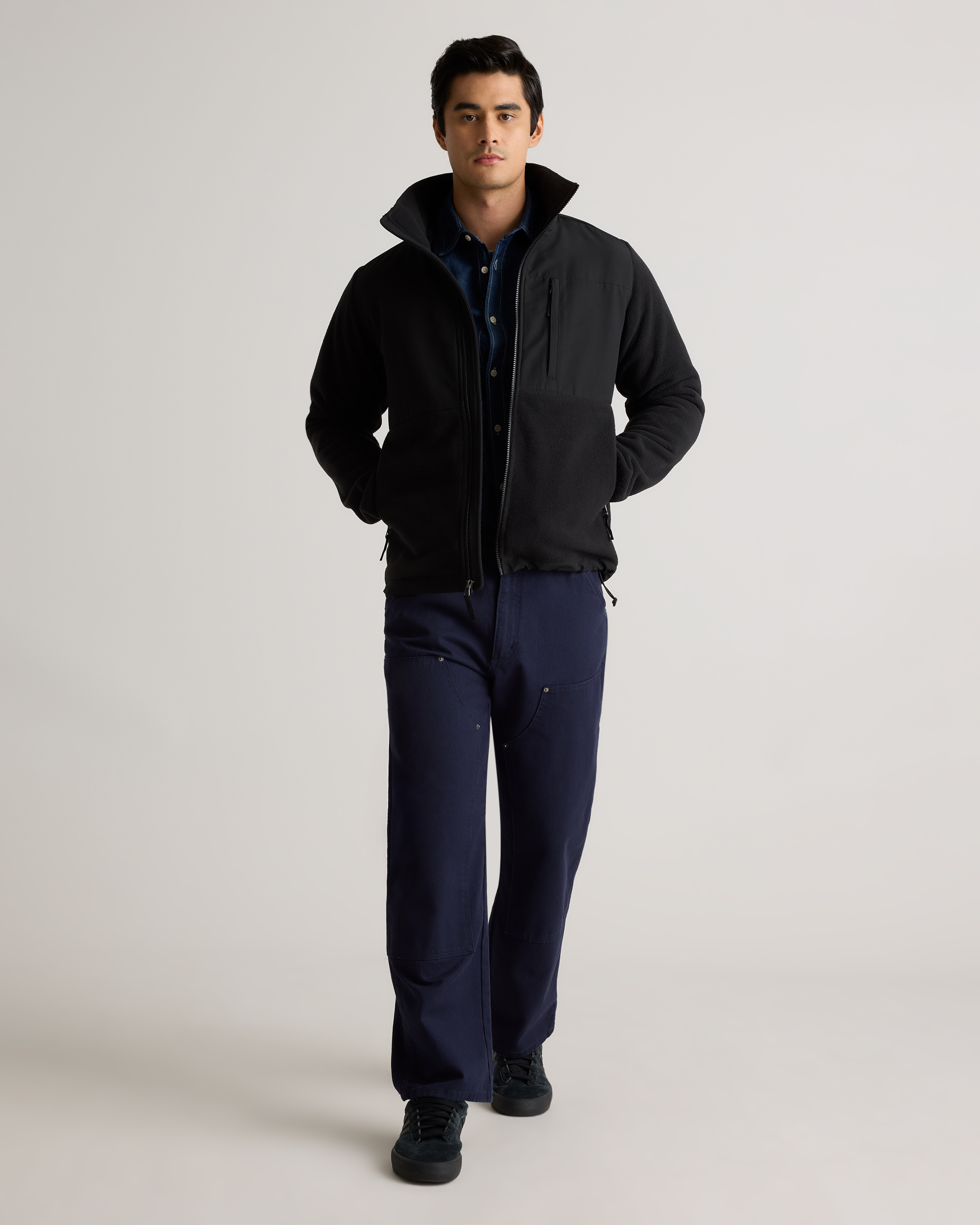 Polar Fleece Full-Zip Jacket in Bold Black