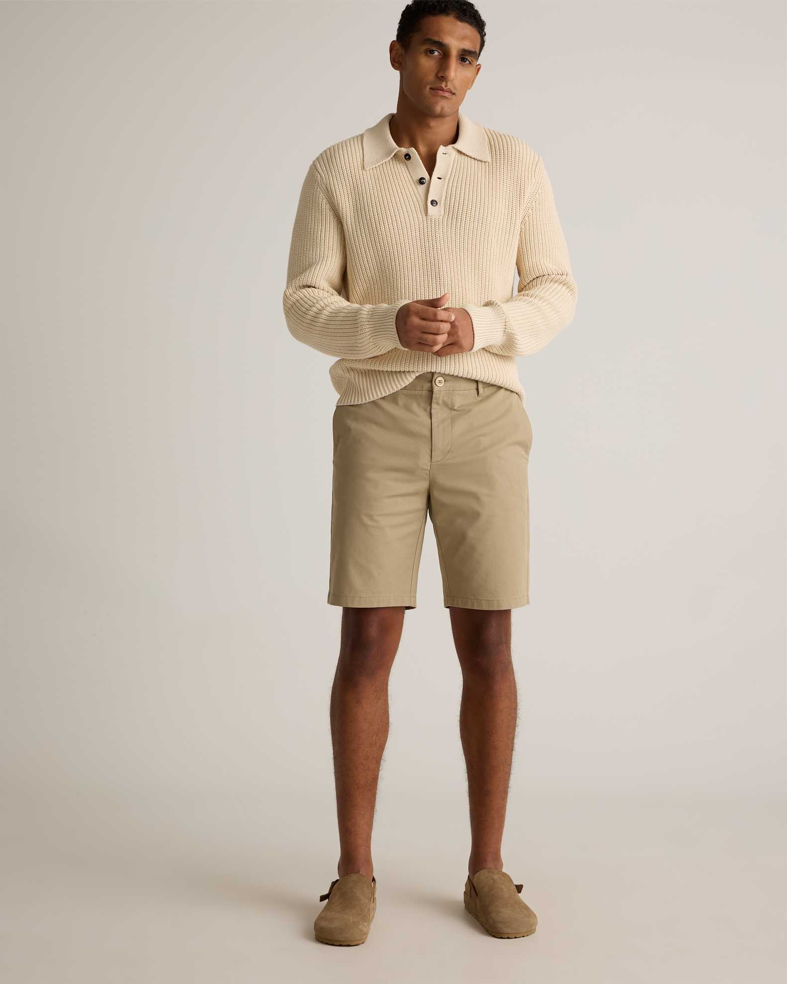Men's Organic Cotton Classic Stretch Chino Short in Sand Dune Men's Organic Cotton Classic Stretch Chino Short in Sand Dune