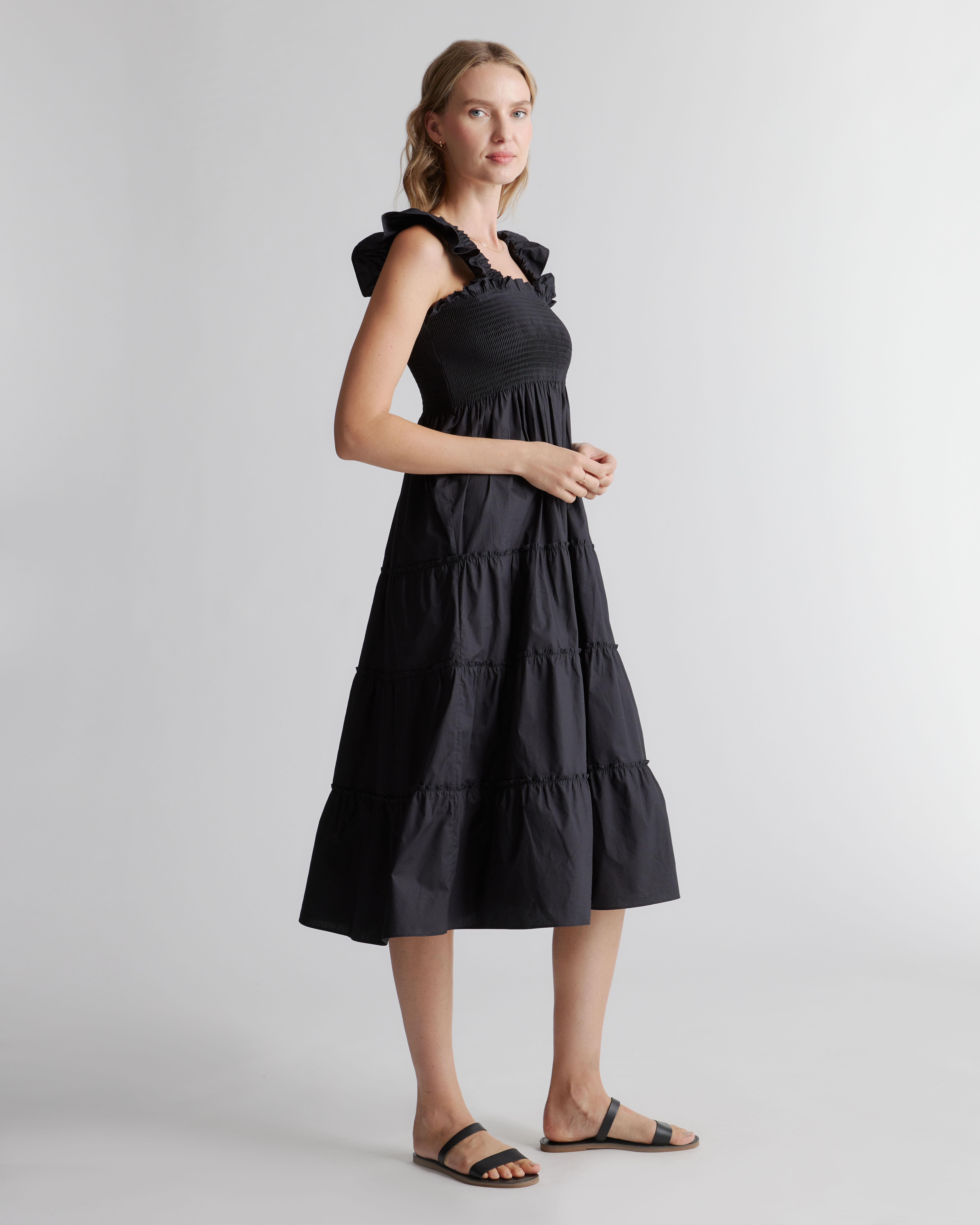 black macaw elegance organic cotton midi dress Black Macaw Elegance Organic Cotton Midi Dress