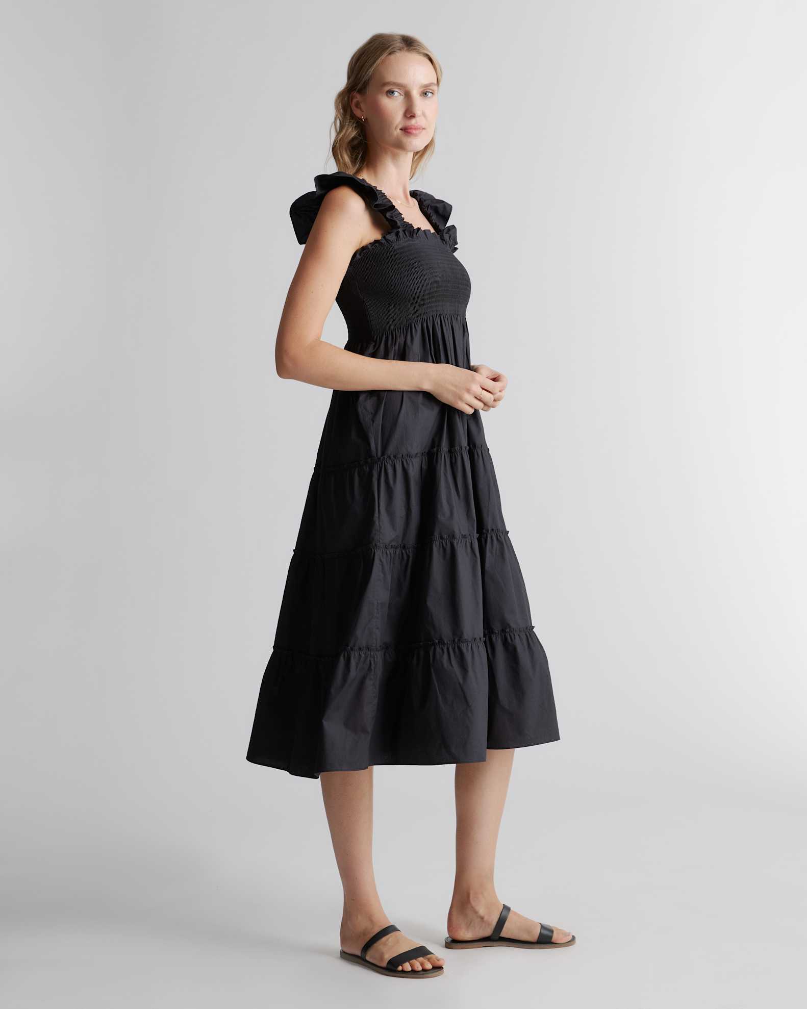 black macaw elegance organic cotton midi dress Black Macaw Elegance Organic Cotton Midi Dress