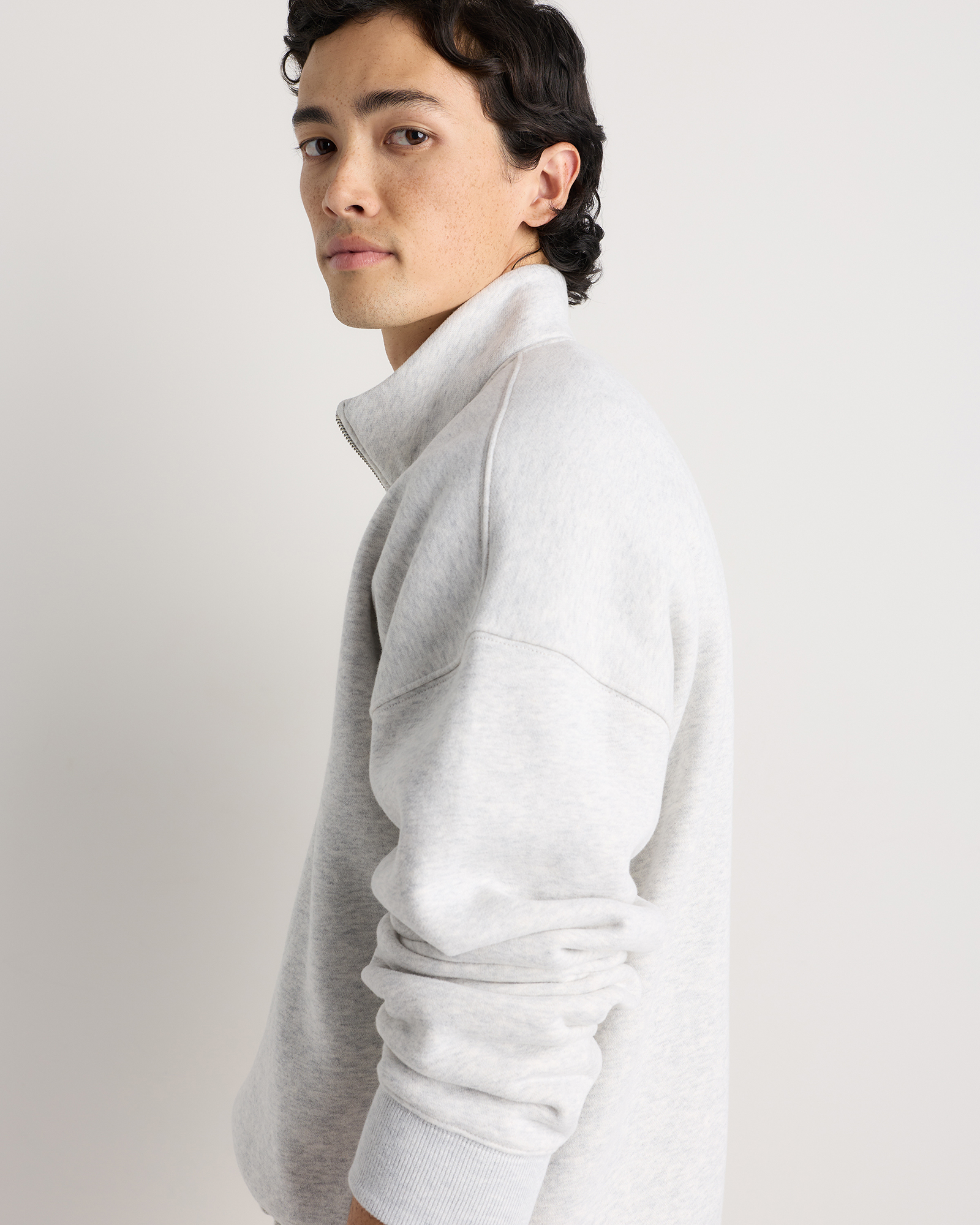 Everyday Fleece Quarter-Zip Sweatshirt in Light Heather Grey