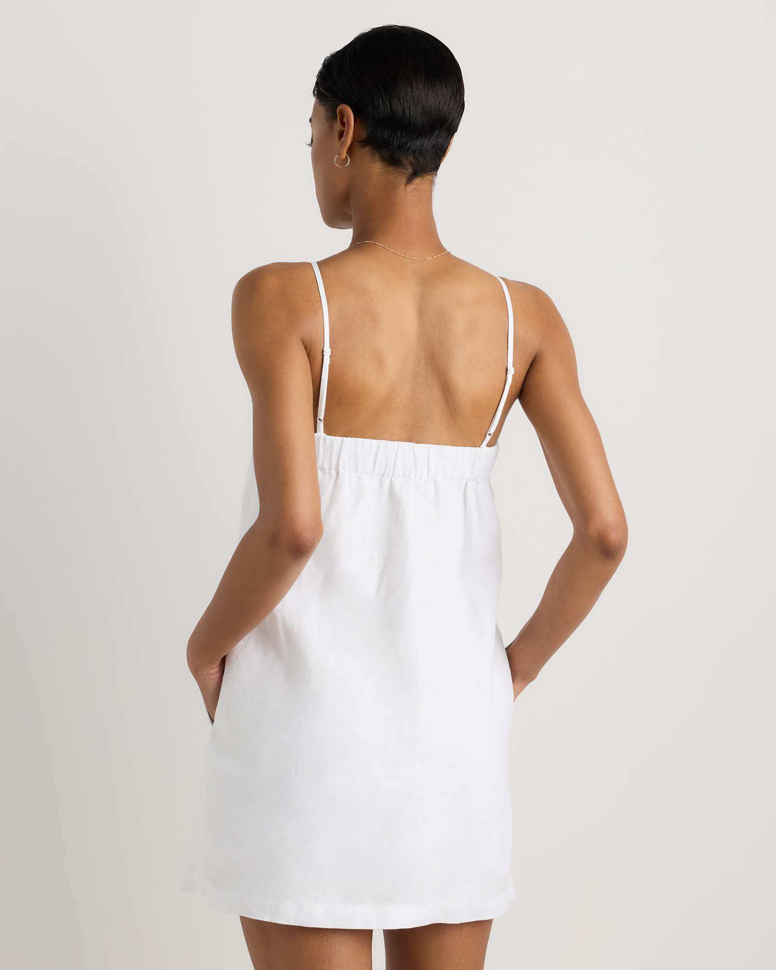 knee length dresses for ladies DEJA VU LINEN SLIP MINI – STILLWATER