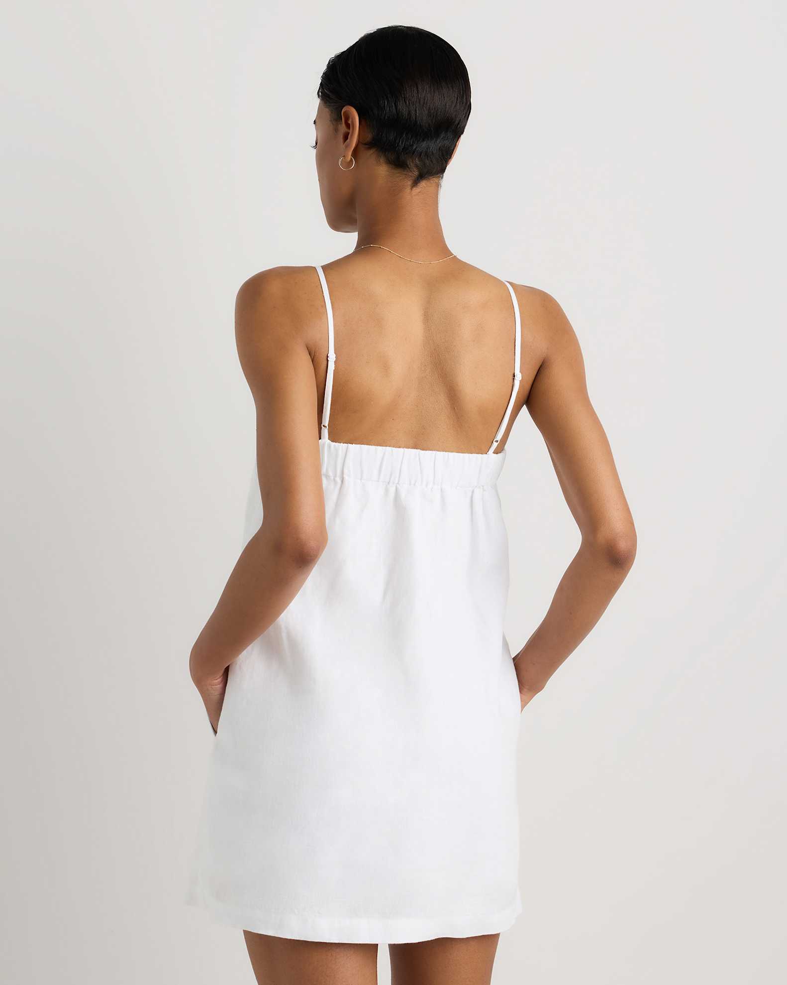Women's 100% European Linen Mini Skort Dress in White, Size XL by Quince Women's 100% European Linen Mini Skort Dress in White, Size XL by Quince
