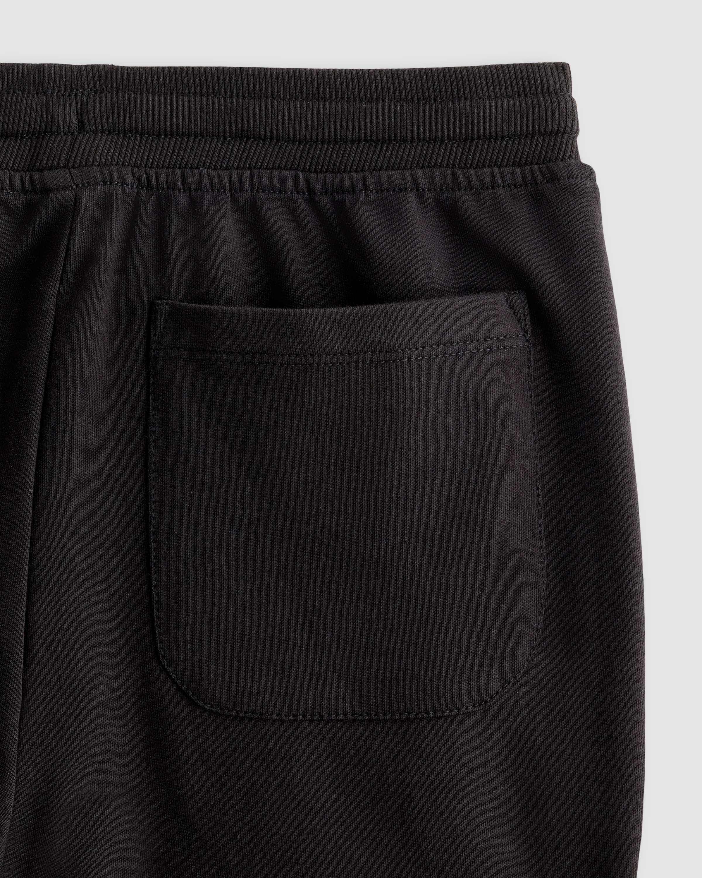 Organic Cotton French Terry Reinforced Knee Slim Jogger in Black