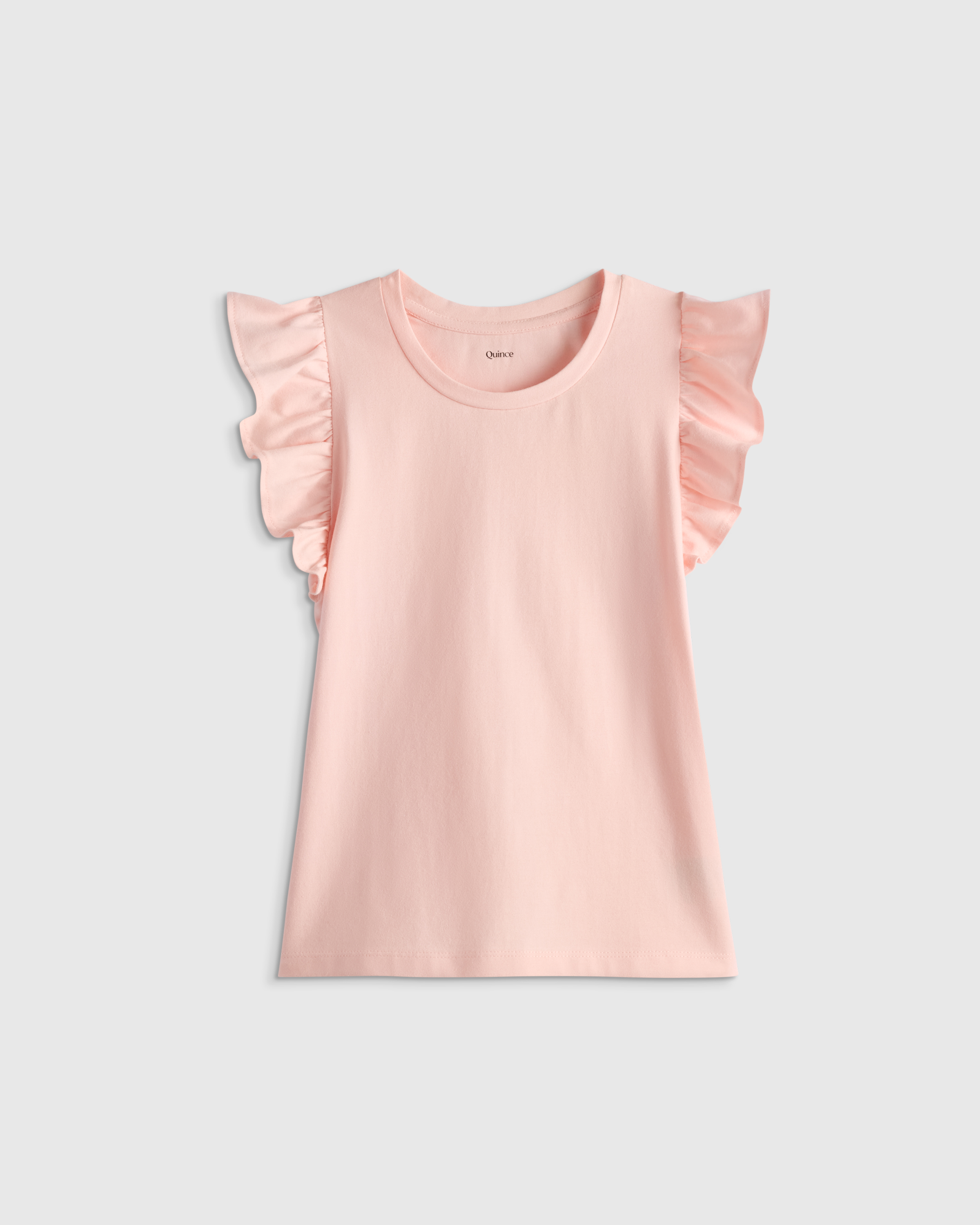 Pink Ruffle Sleeve Organic Cotton Top