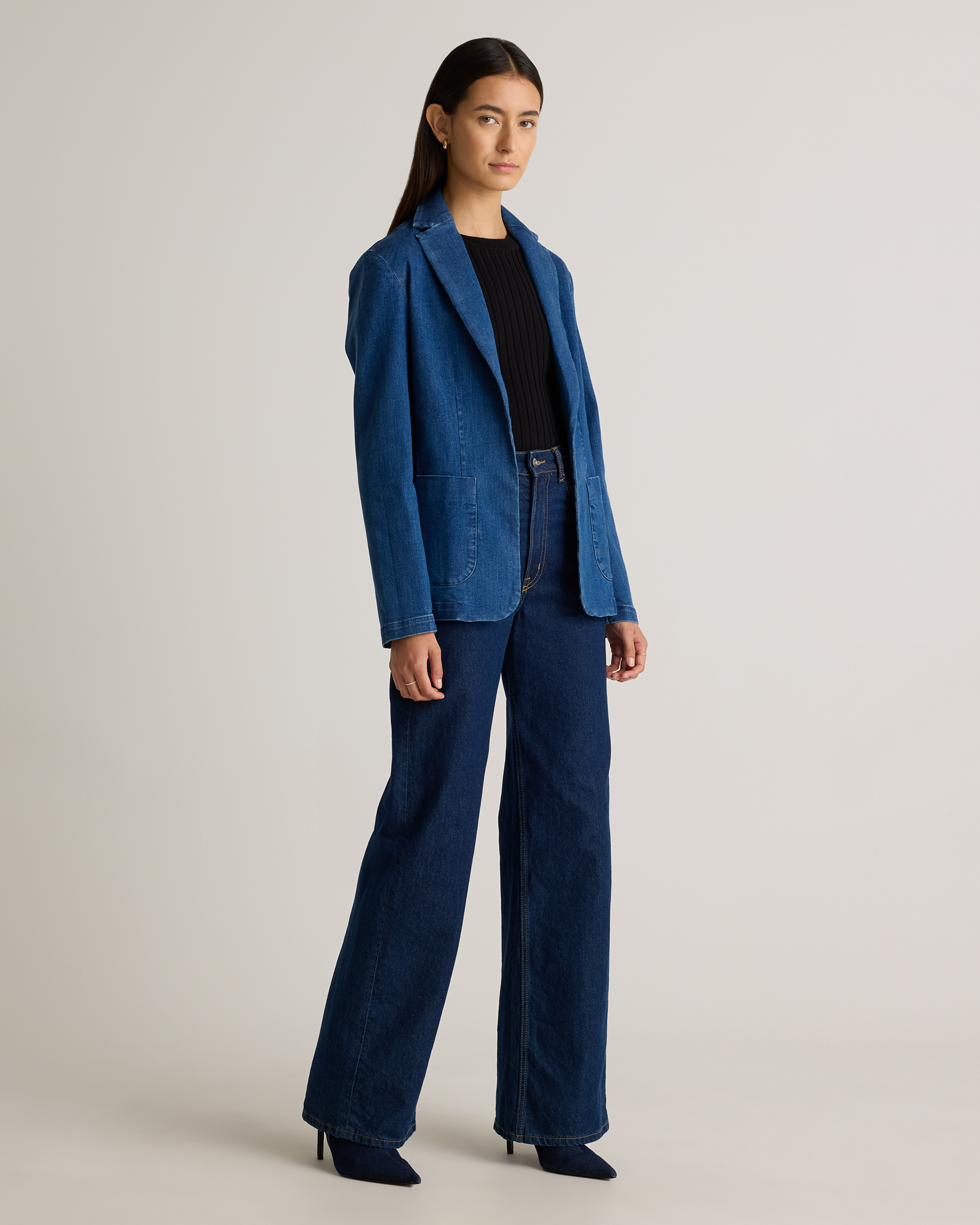 Stretch Denim Blazer