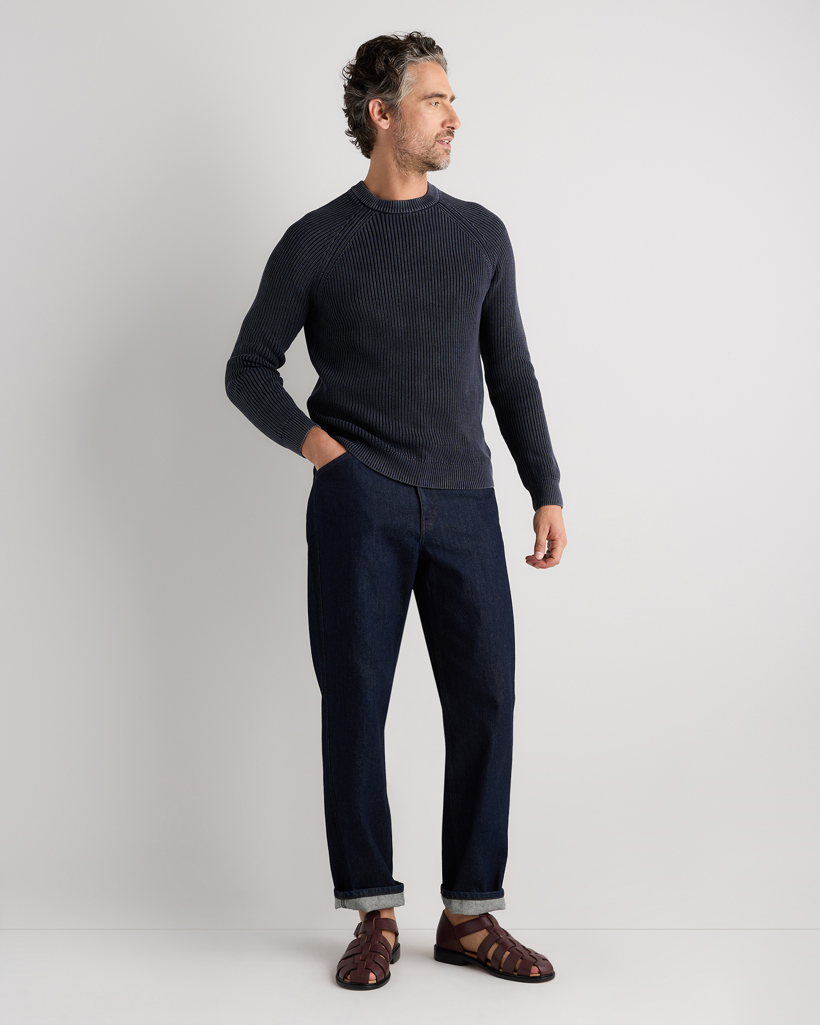 Men's 100% Organic Cotton Ribbed Crewneck Sweater