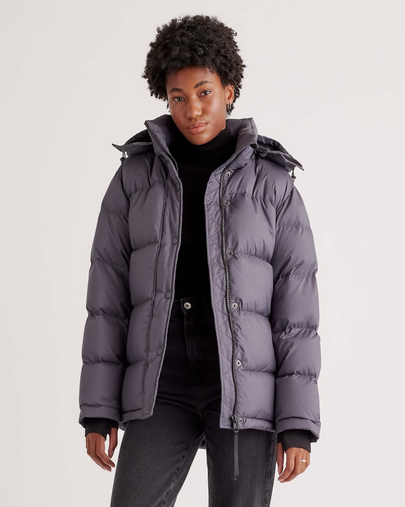 Puffer Website Responsible Down Puffer Jacket in Carbon Grey