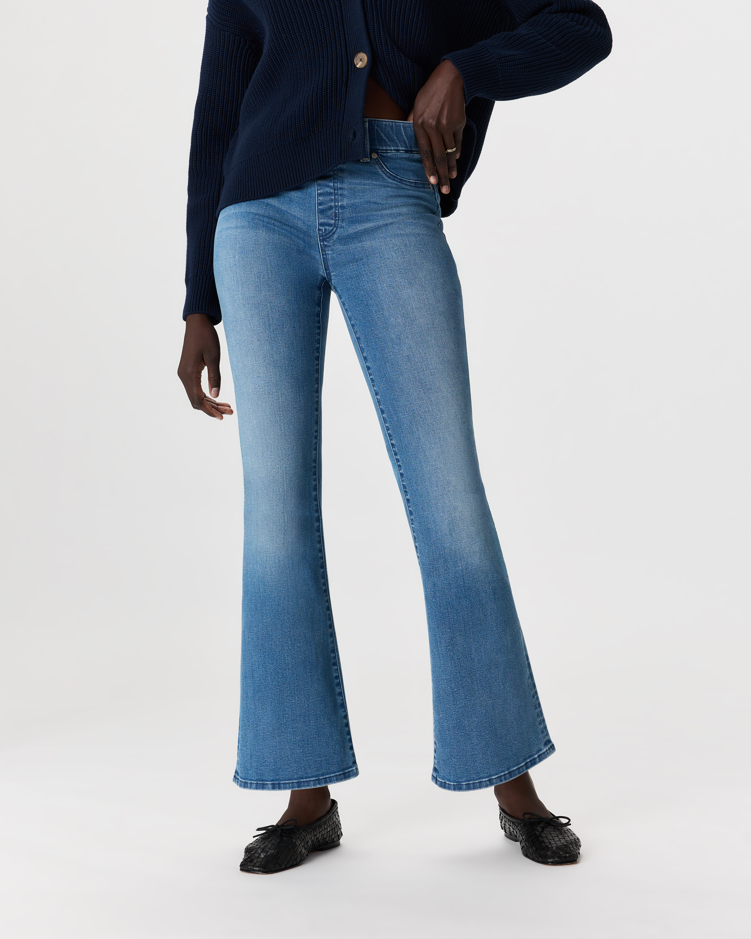 Nina Stretch Pull-On Flare Jeans