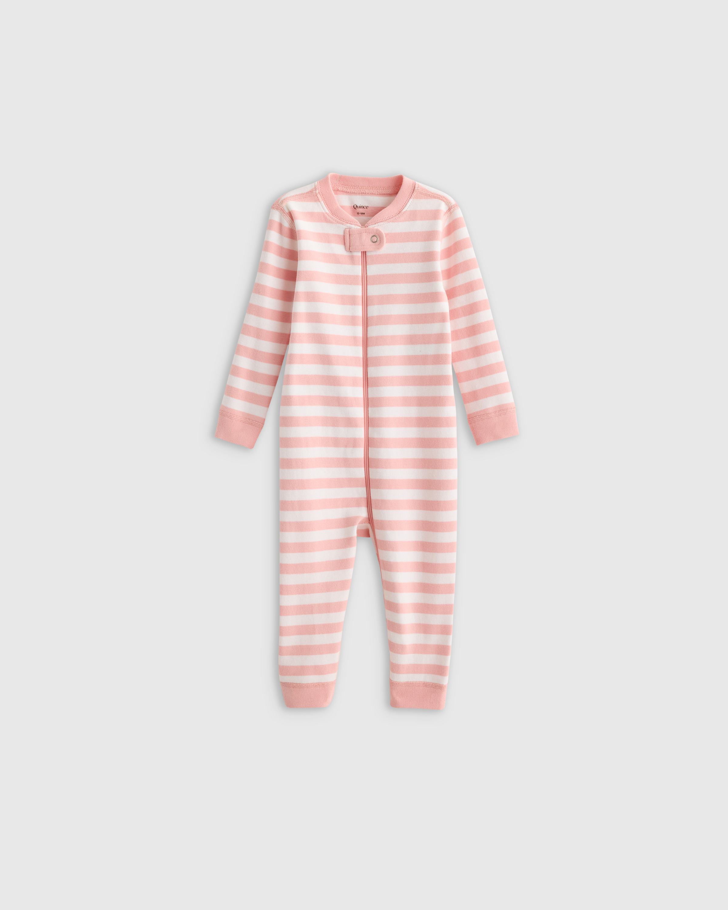 Pink Stripe 100% Organic Cotton One Piece Pajama