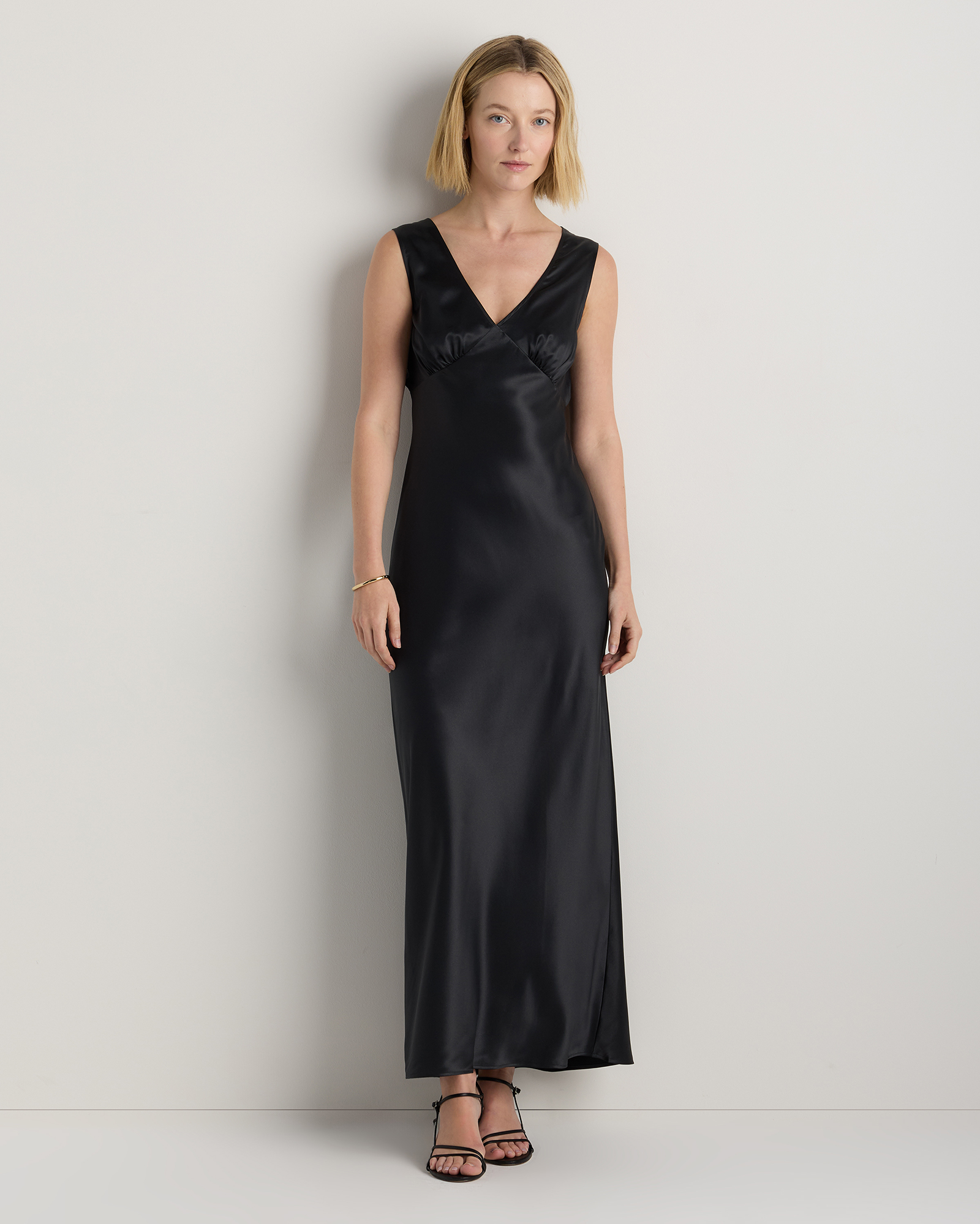 Quince Women's V-neck Maxi Dress In Black