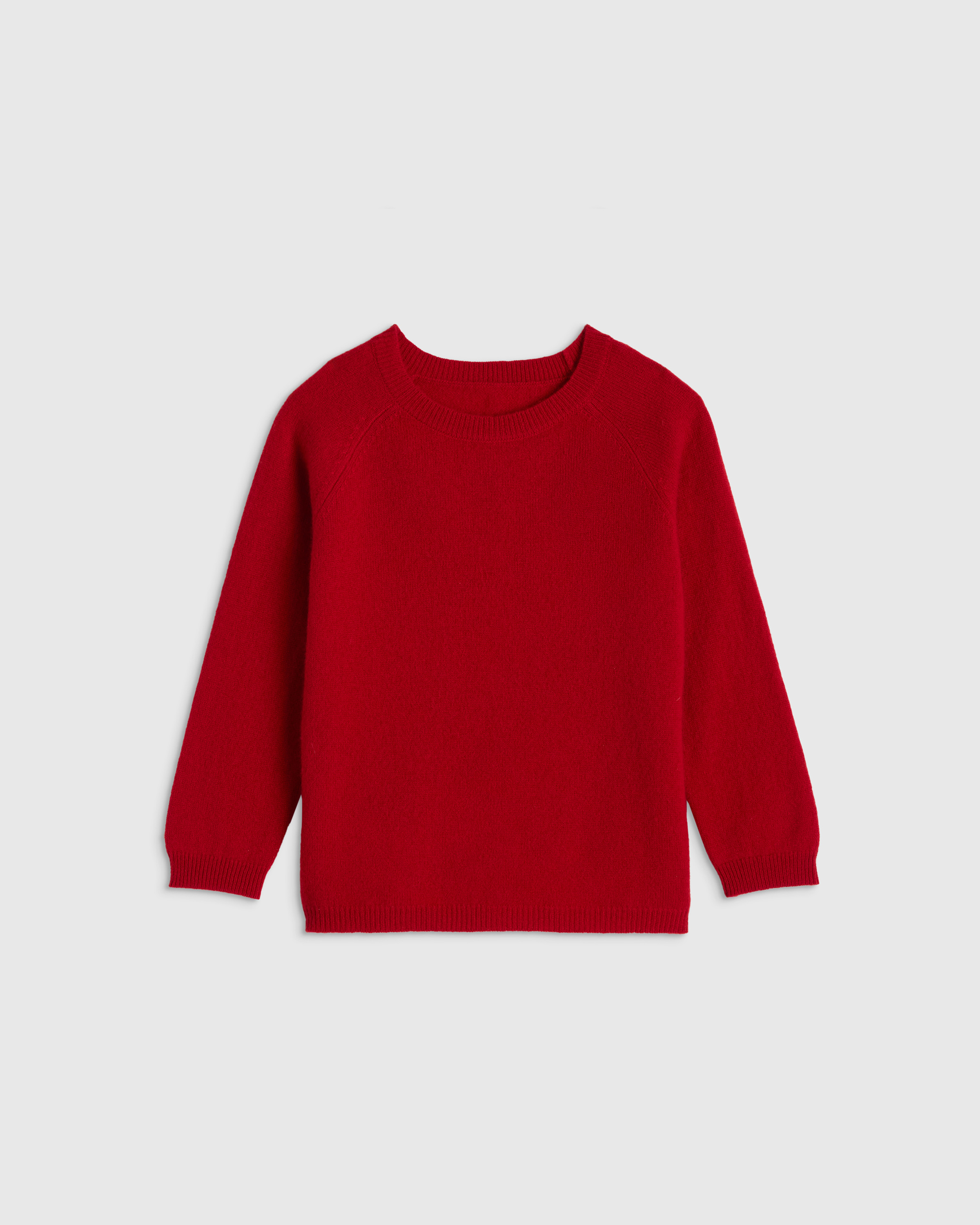 Varsity Red Washable Cashmere Crewneck Sweater