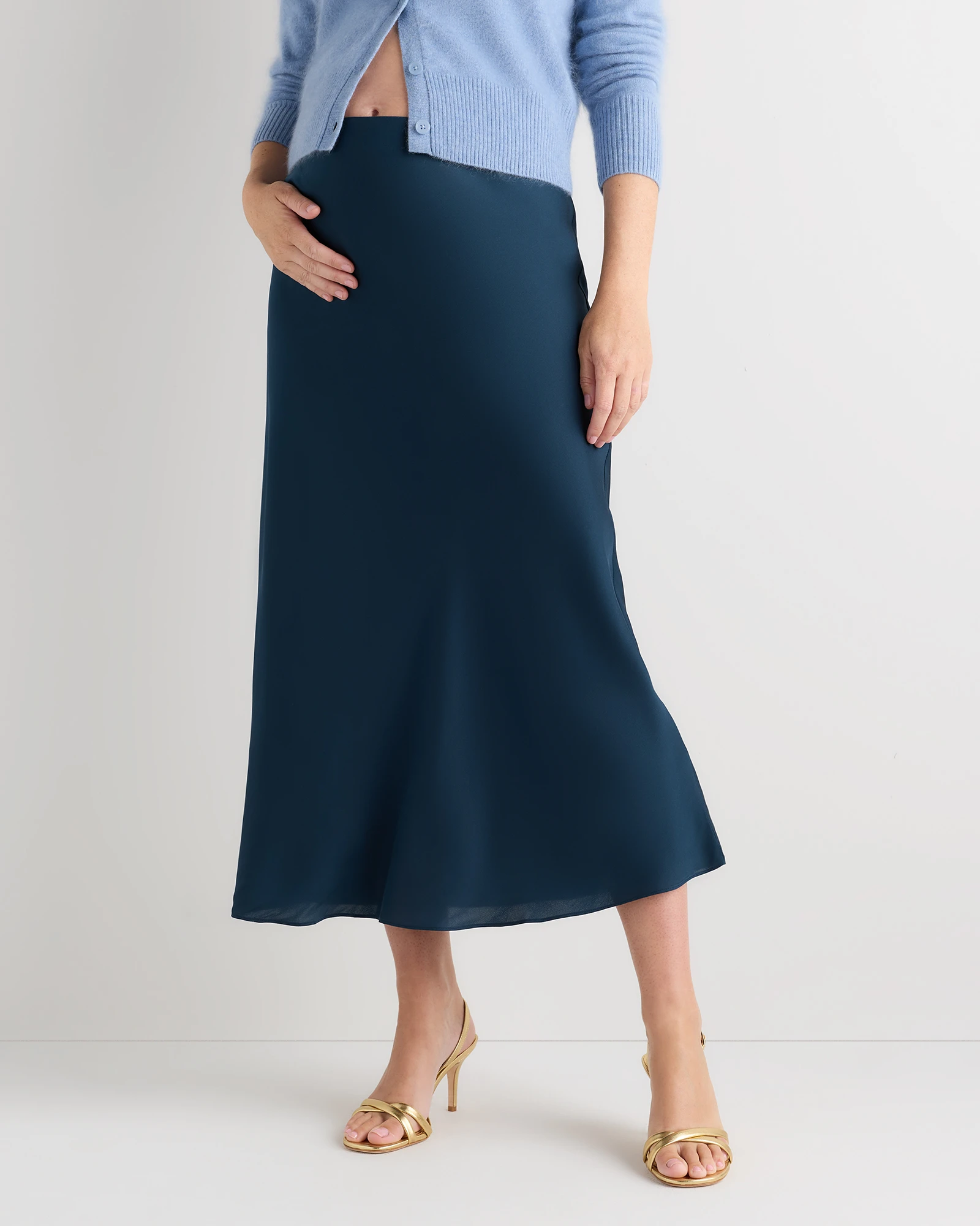 Washable Stretch Silk Maternity Skirt