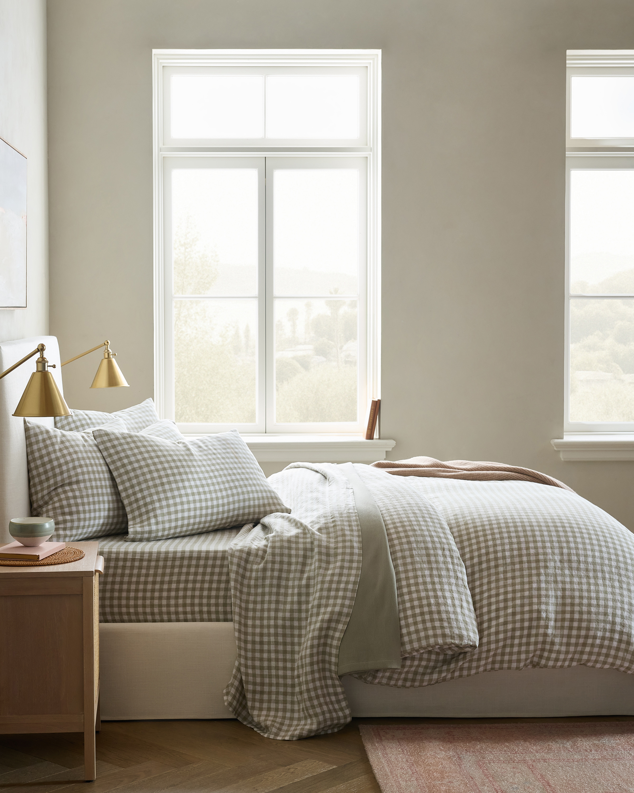 Willowleaf European Linen Gingham Duvet Cover