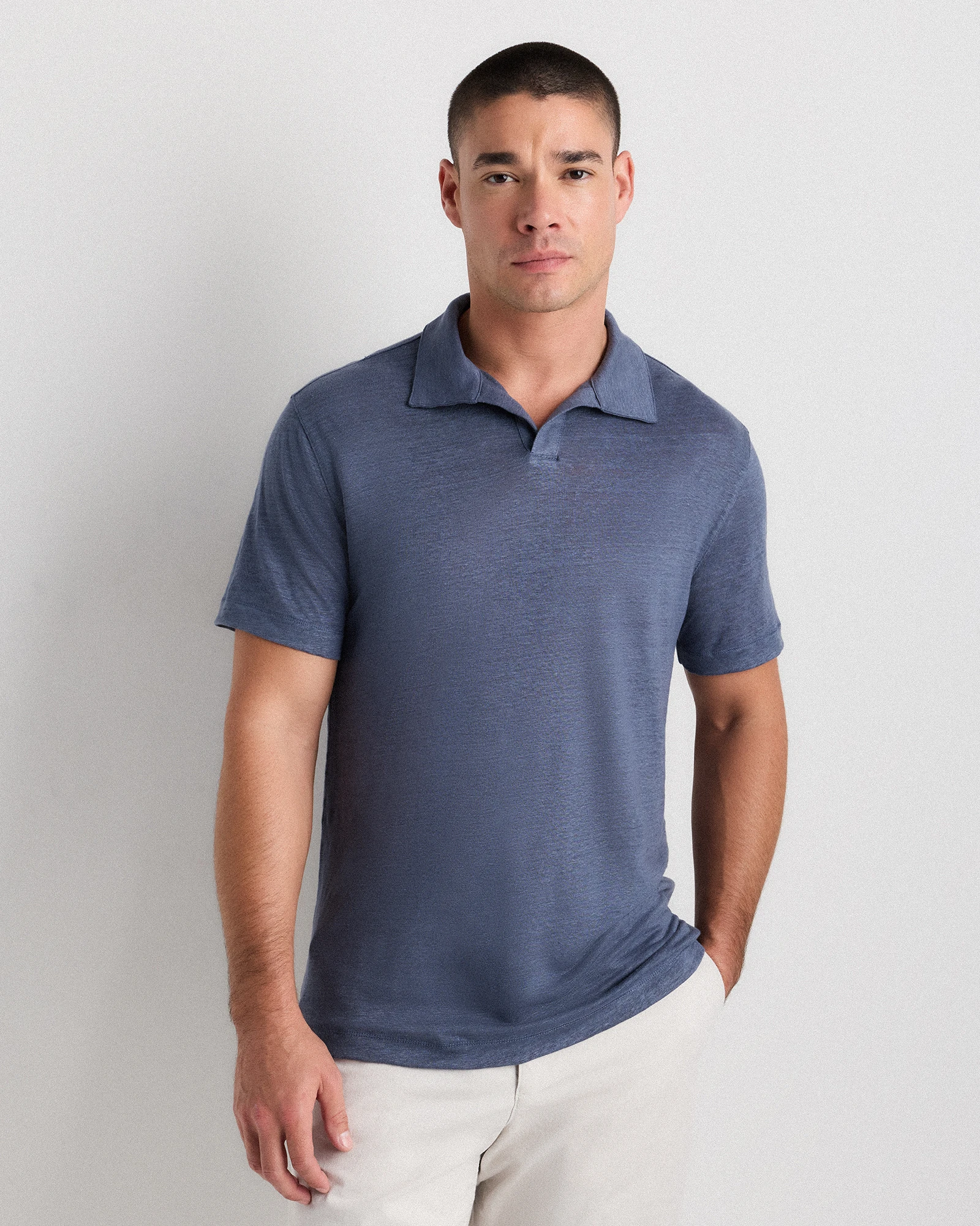 Men's European Linen / Organic Cotton Jersey Polo