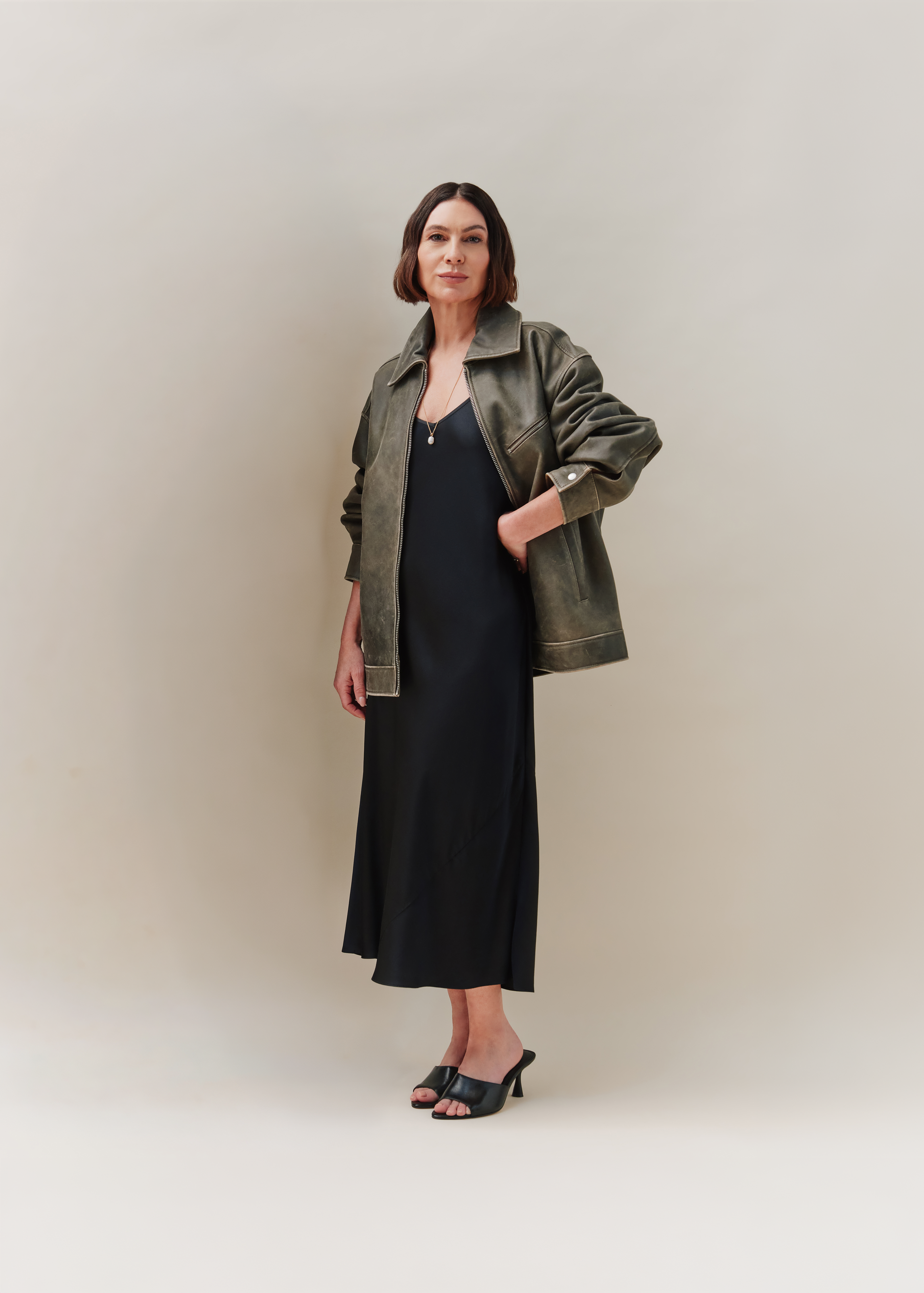 Black 100% Washable Silk Slip Dress