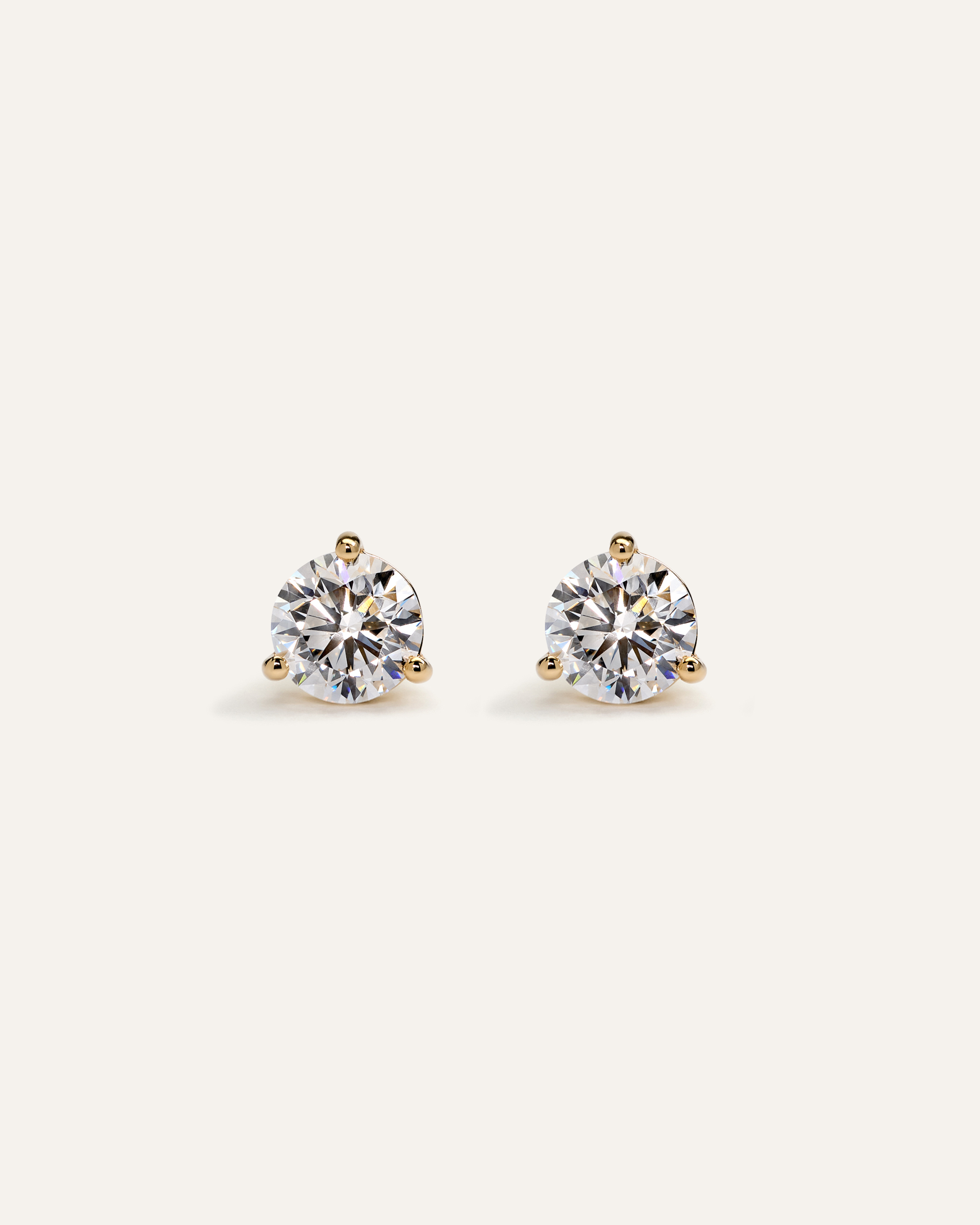 Yellow Gold 14K Gold Lab Grown Diamond Martini Studs - 2ctw