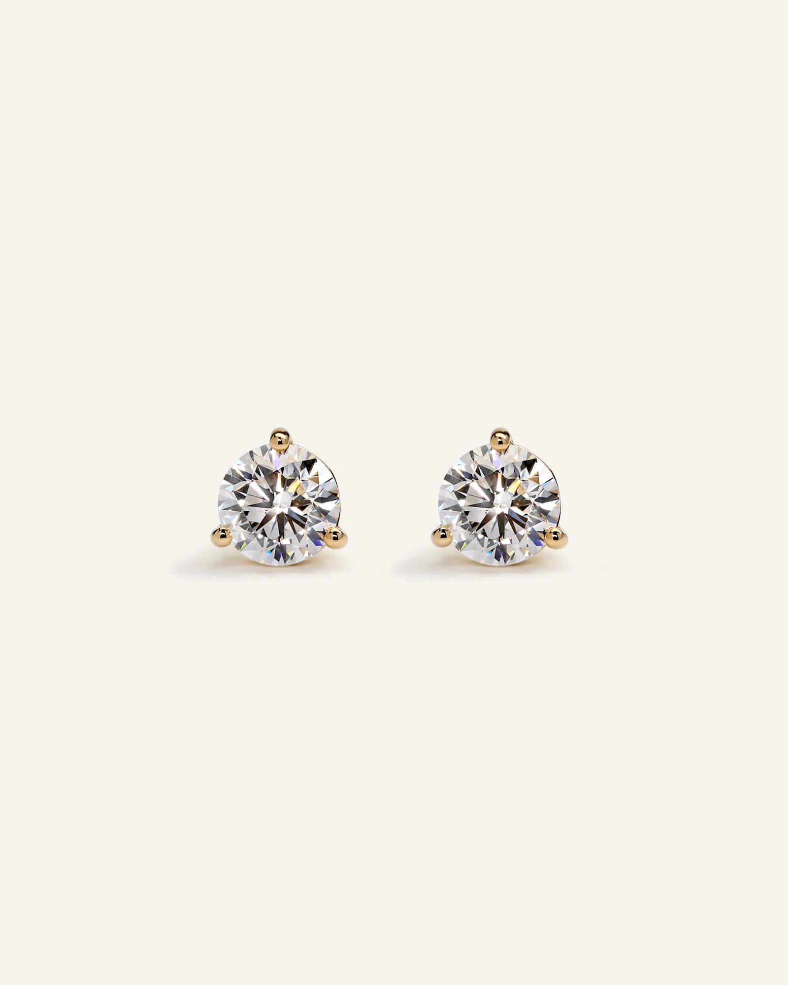 14K Gold Lab Grown Diamond Martini Studs - 2ctw