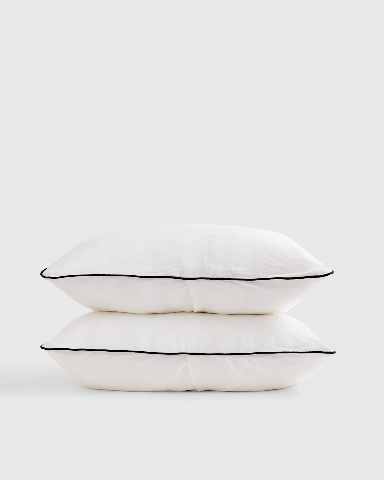 100% European Linen Piped Sham Set